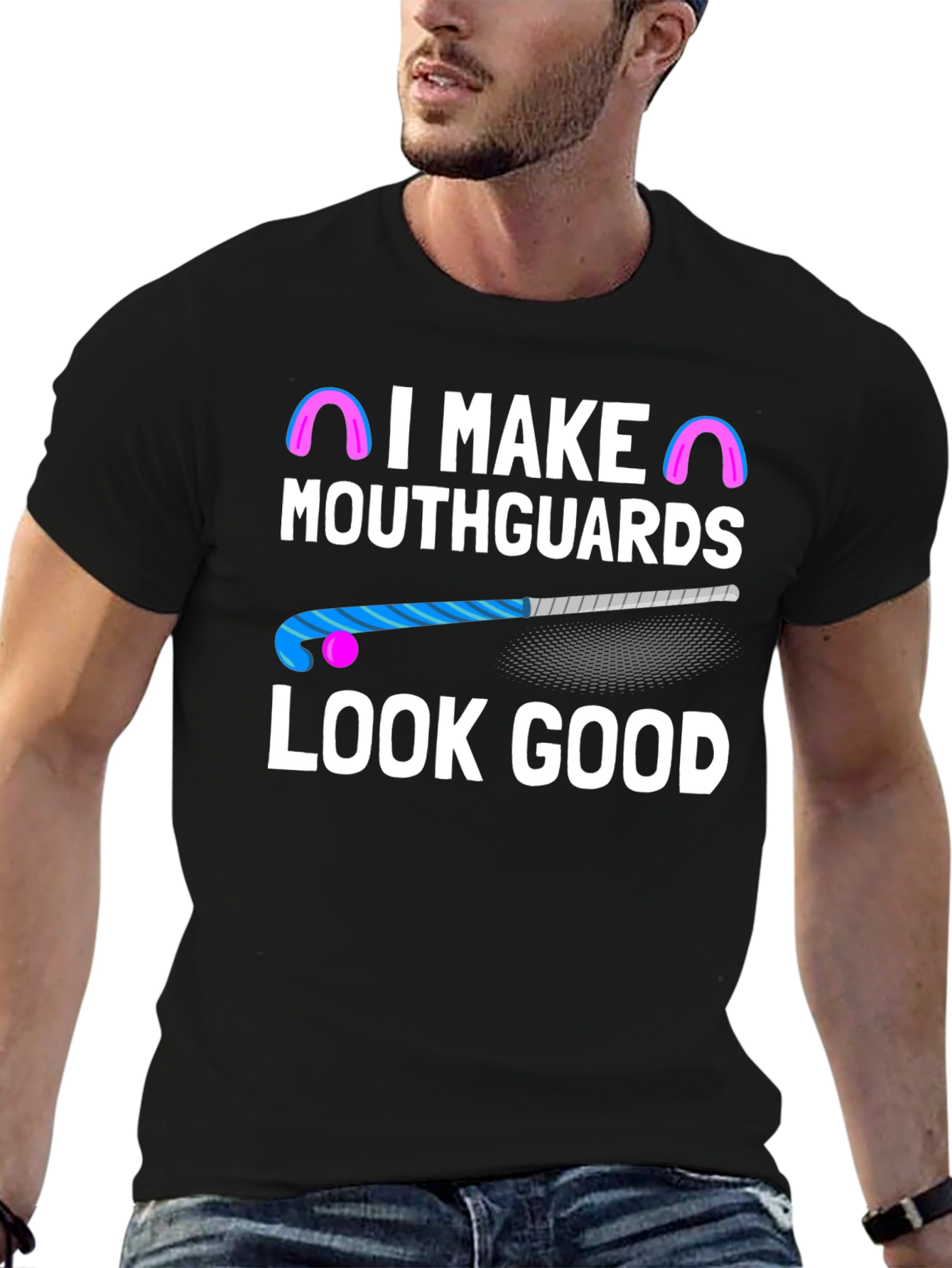 Black I Make Mouthguards Look Good Graphic Tee view 6