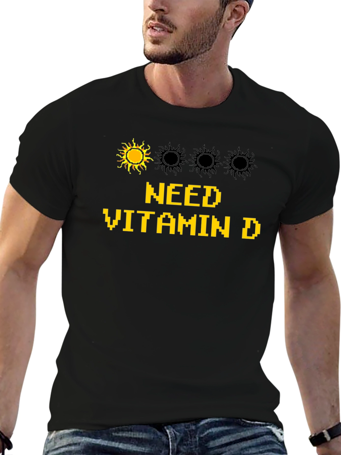 Black Need Vitamin D Black T-Shirt view 6