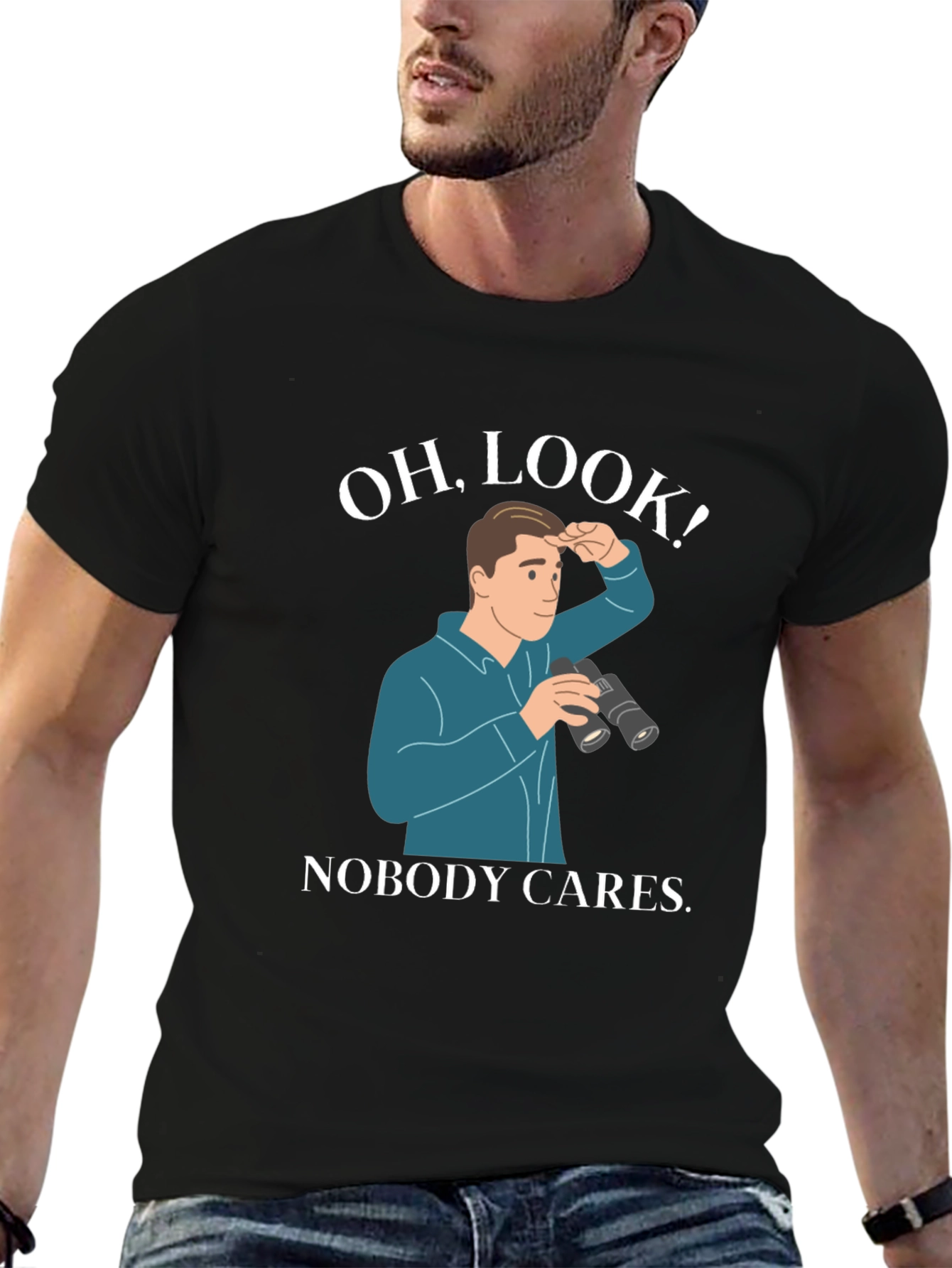 Black Oh, Look! Nobody Cares T-Shirt view 6