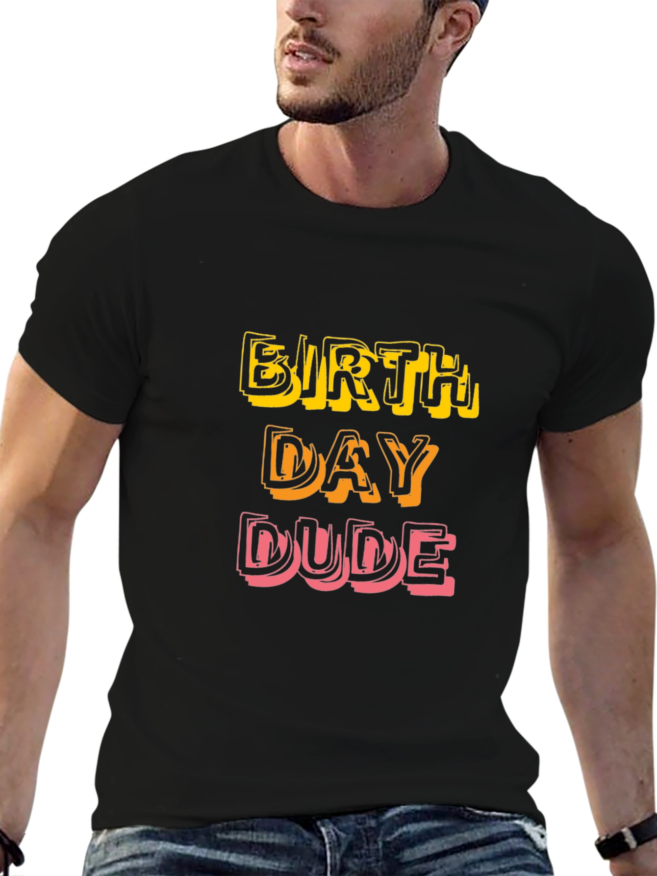 Black Birthday Dude T-Shirt - Fun Celebration Tee view 6