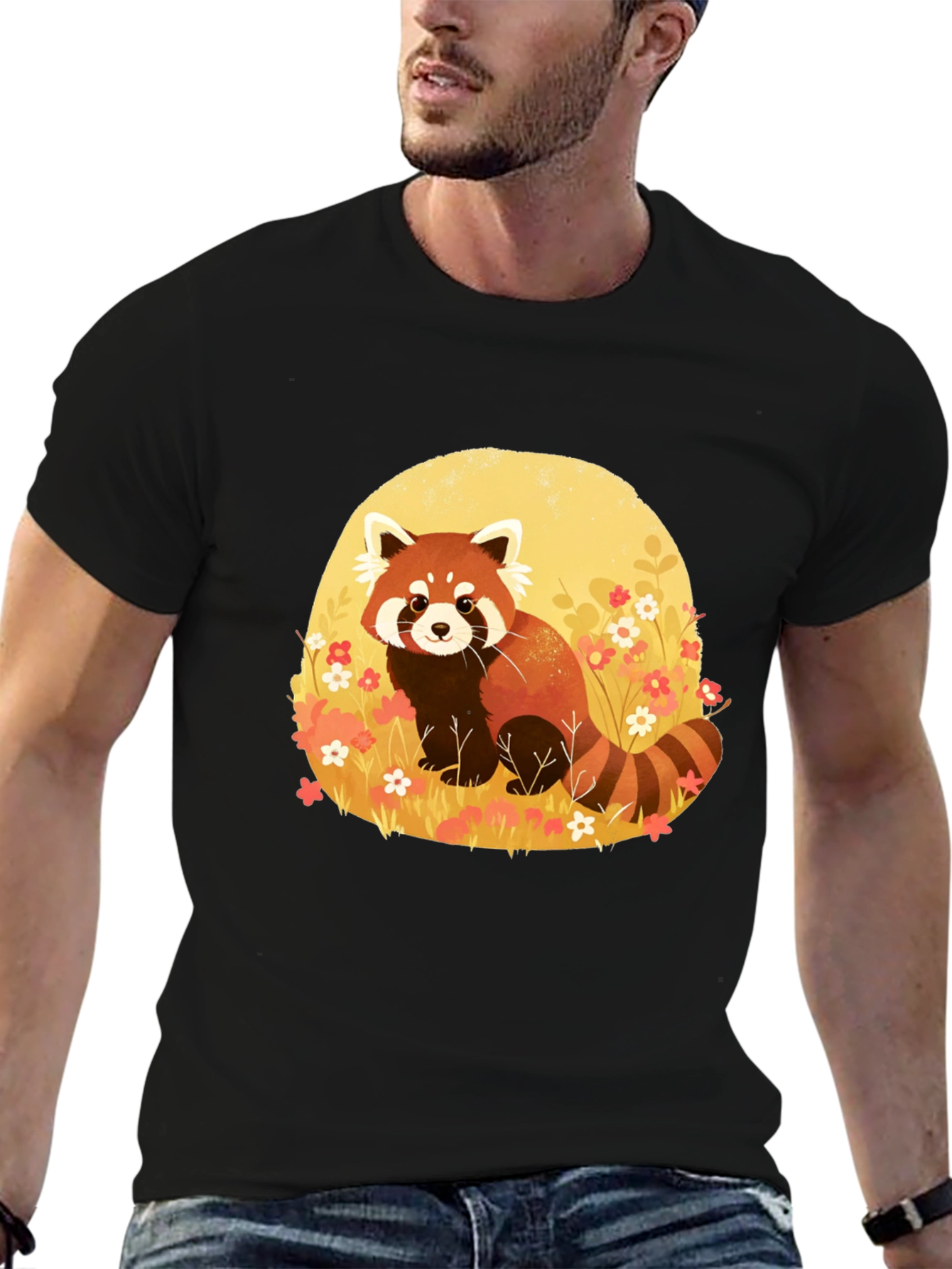 Black Red Panda Graphic Tee - Soft Cotton Blend view 6