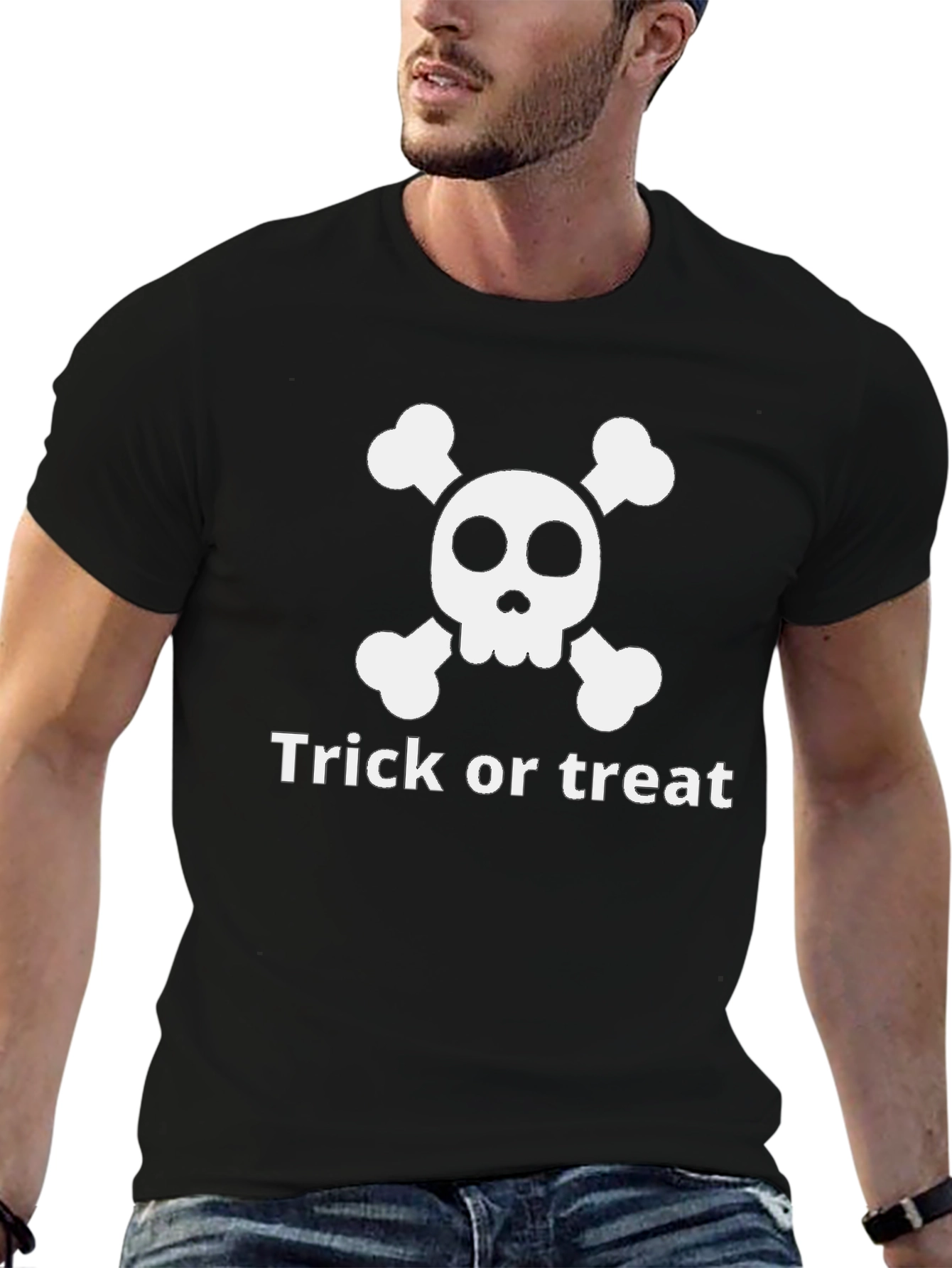 Halloween Skull & Crossbones Trick or Treat T-Shirt - 6