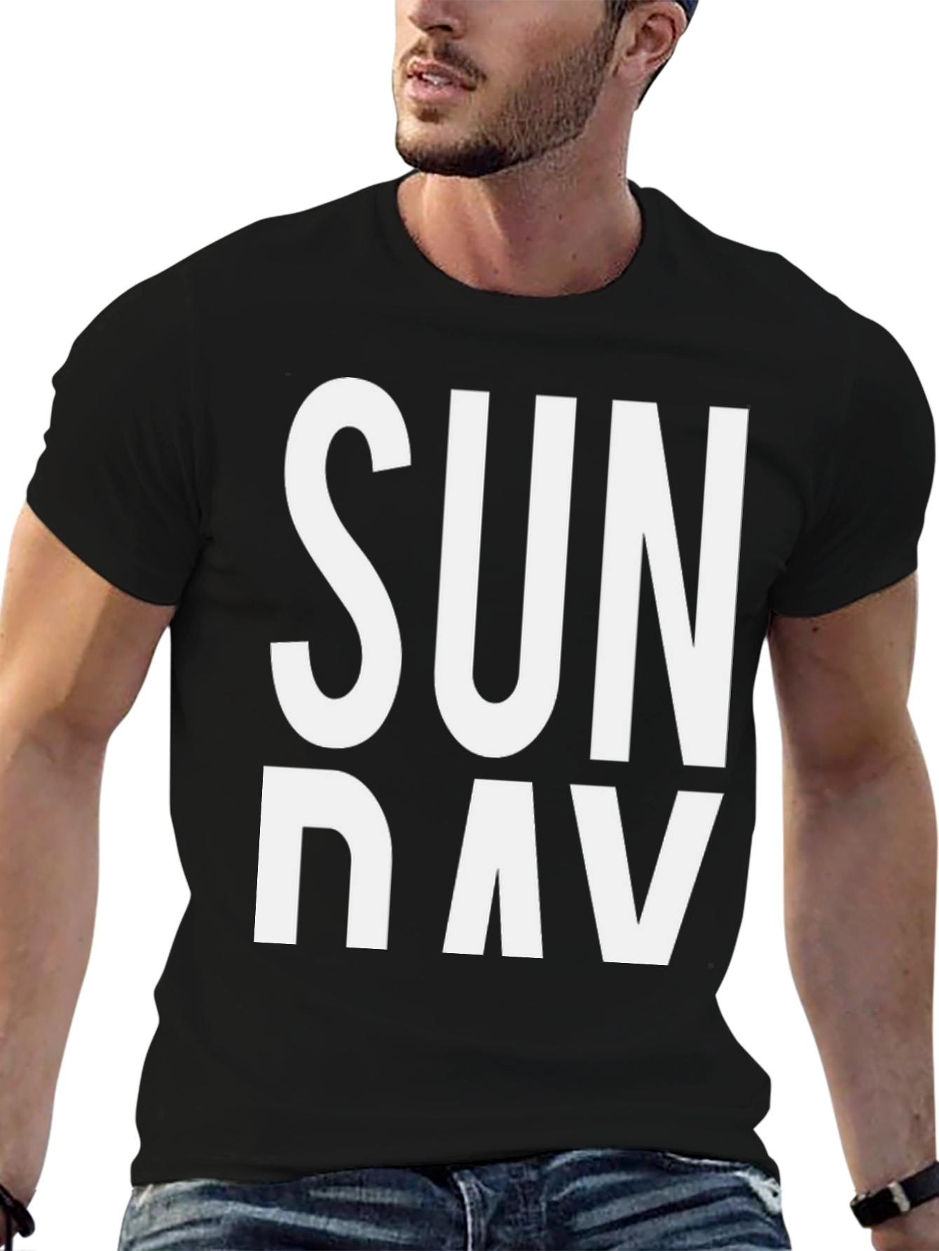 Black Sunday Graphic Print Crew Neck T-Shirt view 6
