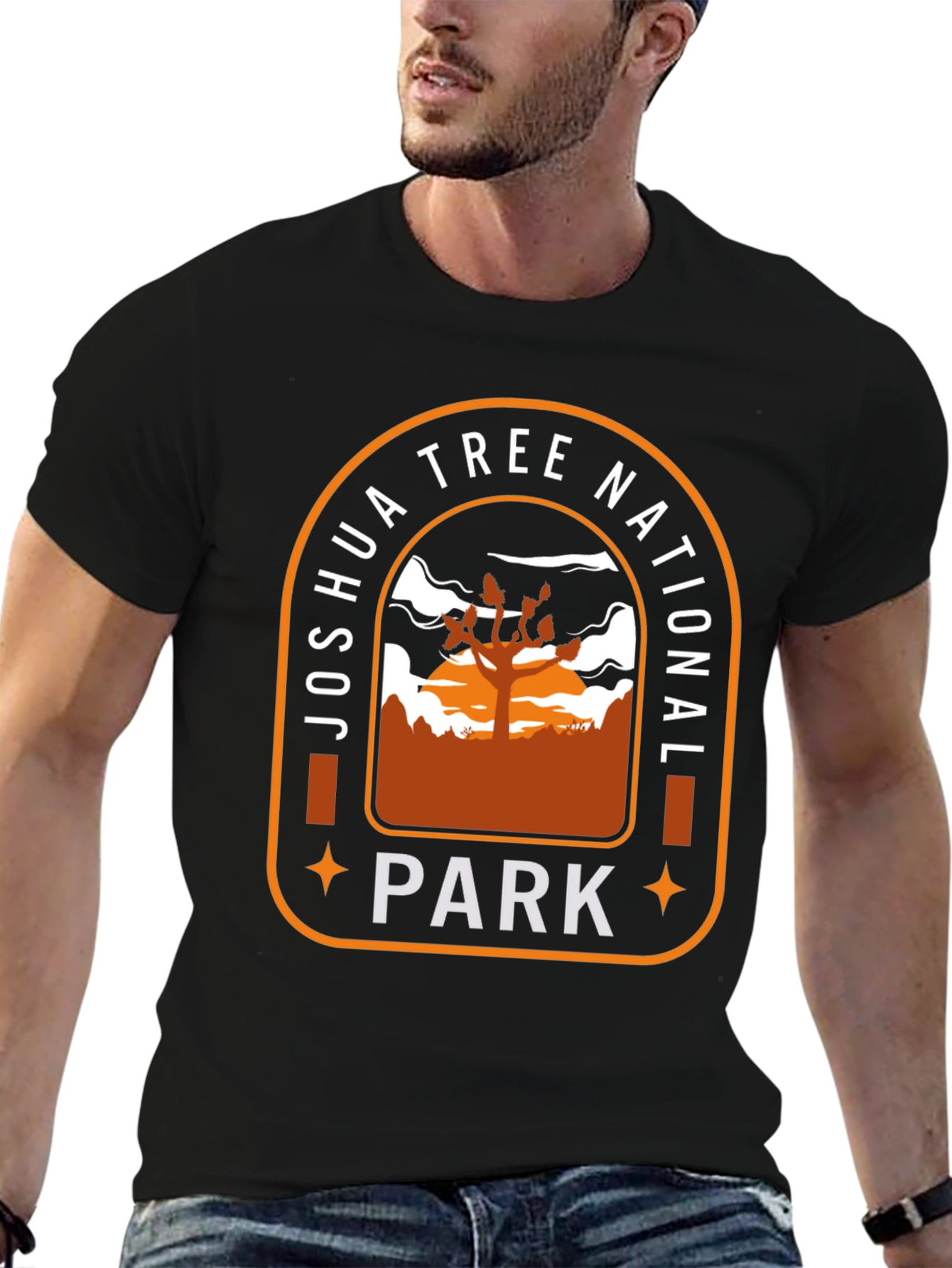 Black Joshua Tree National Park Graphic Tee view 6