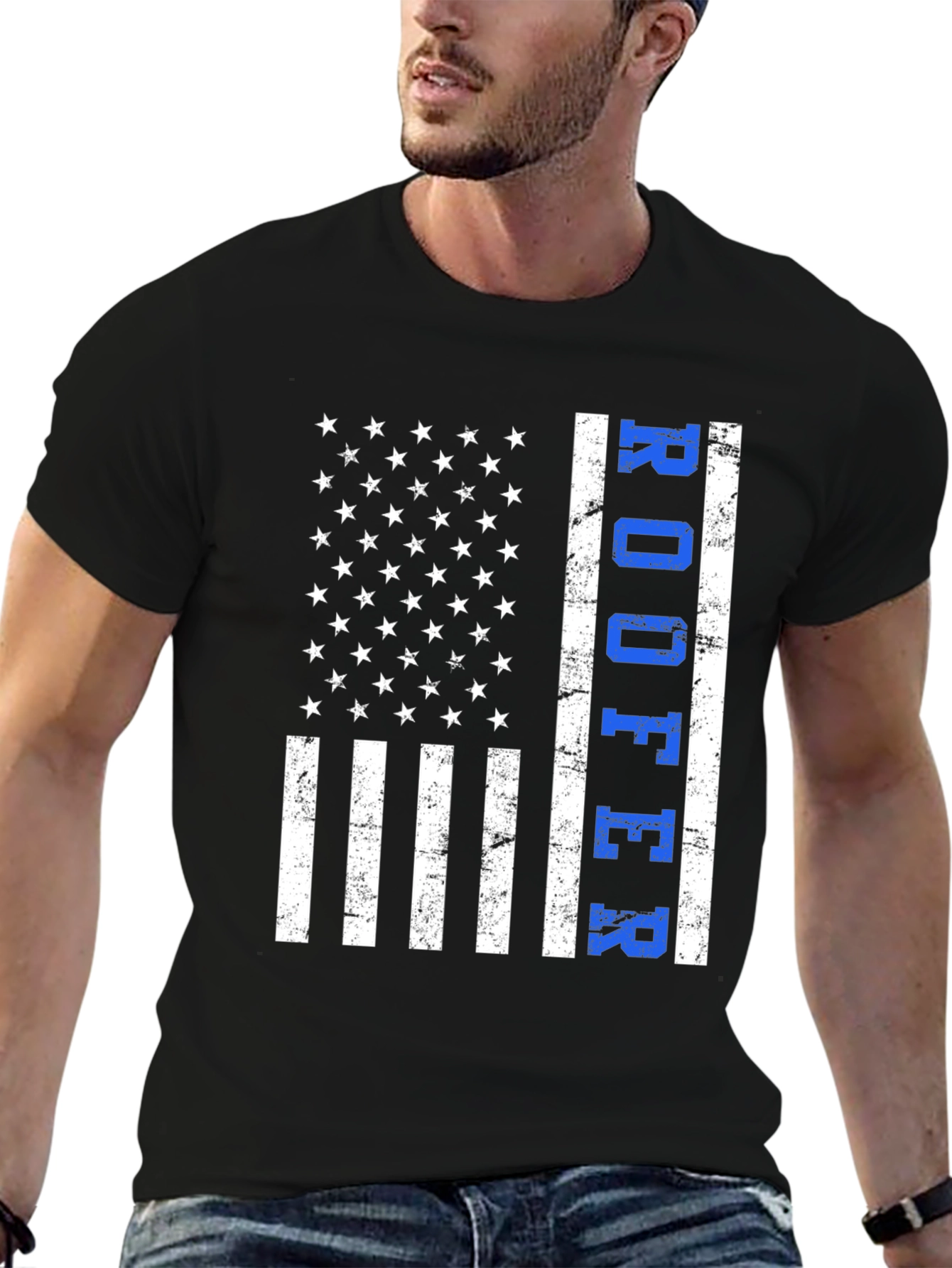 Black Roofer American Flag T-Shirt Patriotic Job Pride view 6