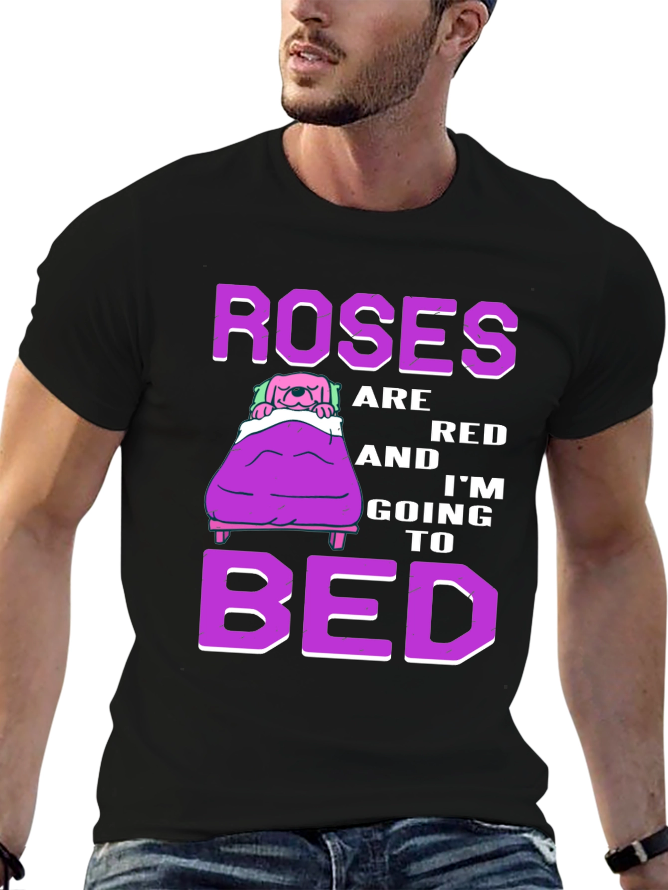 Black Roses are Red I'm Going to Bed T-Shirt view 6