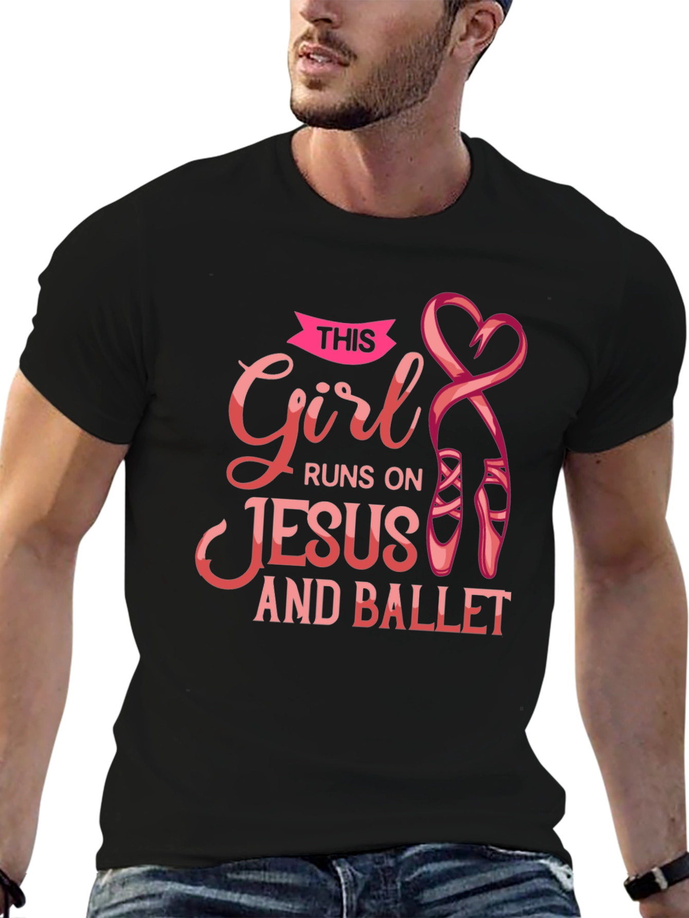 Black Girl Runs on Jesus and Ballet Black T-Shirt view 6