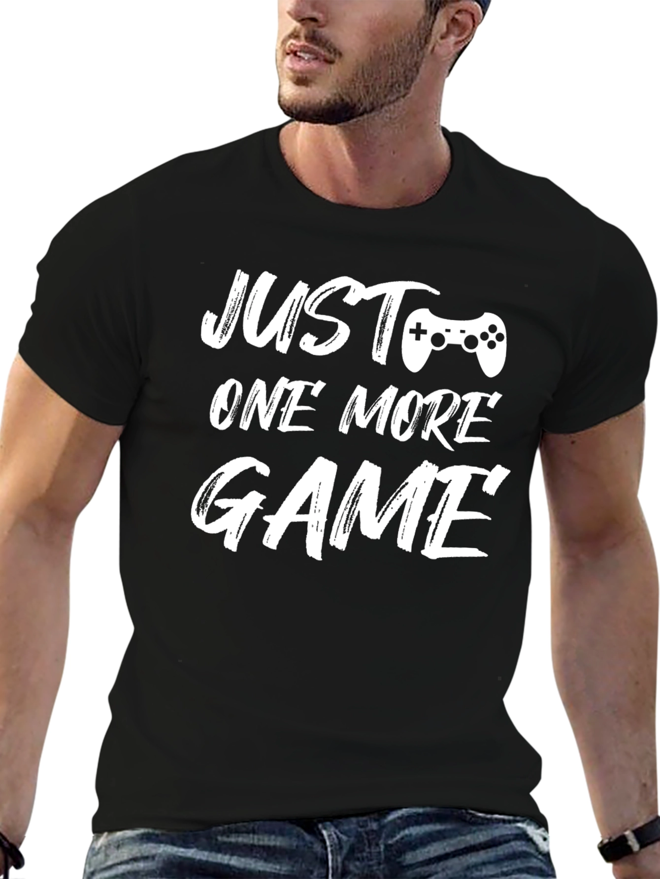 Black Just One More Game T-Shirt view 6