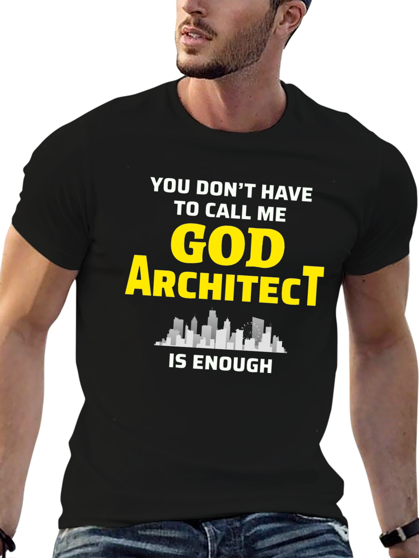 Black Architect T-Shirt - "God Architect" view 6