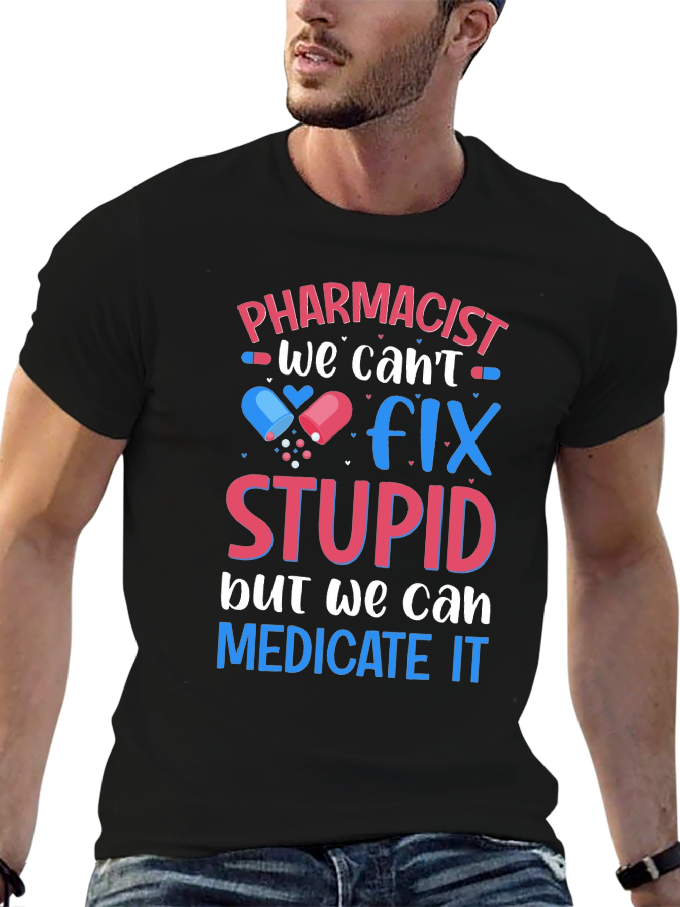 Black Pharmacist Fix Stupid T-Shirt view 6