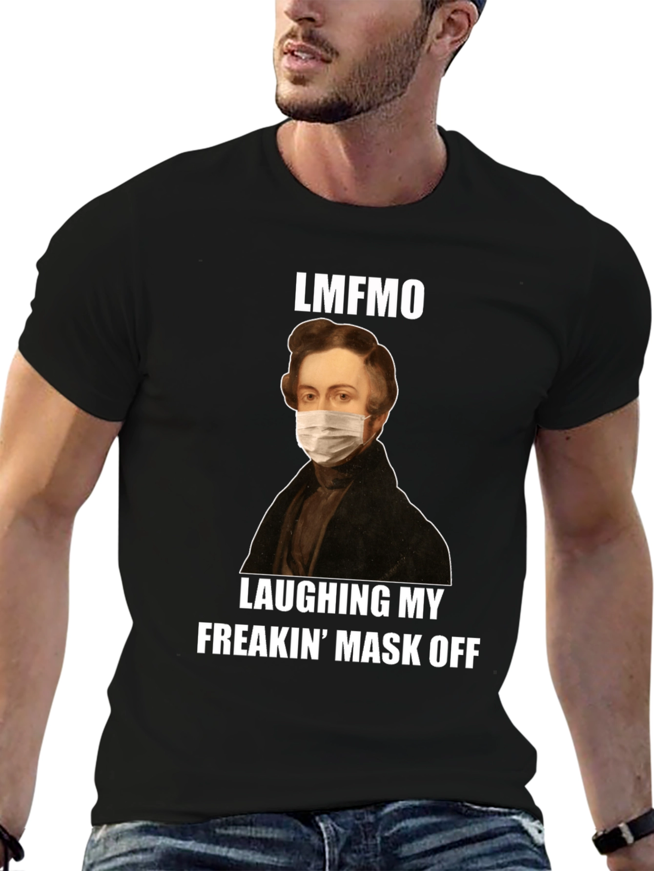 Black LMFAO Mask Off T-Shirt - Funny Novelty Tee view 6