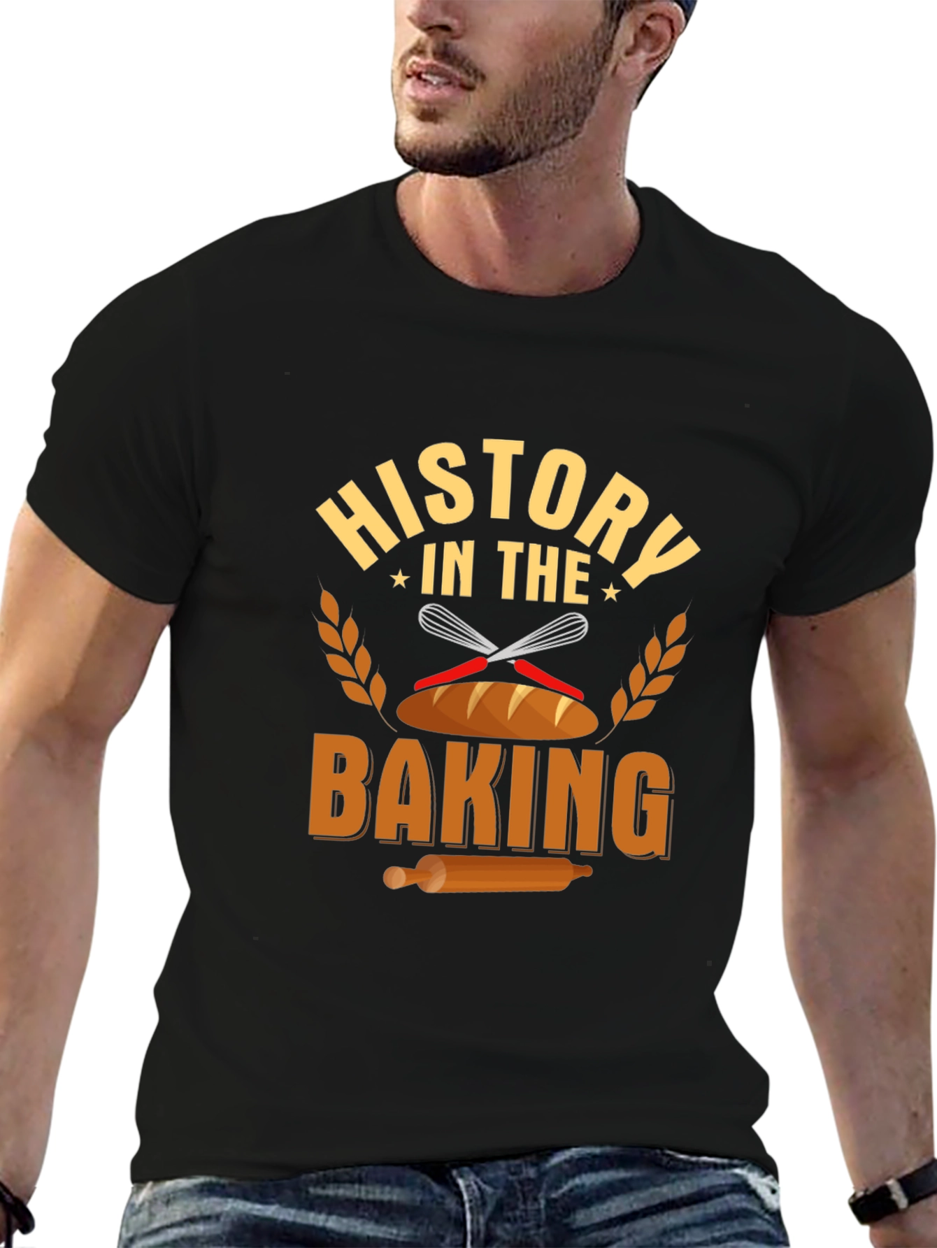 Black History in the Baking Black T-Shirt view 6