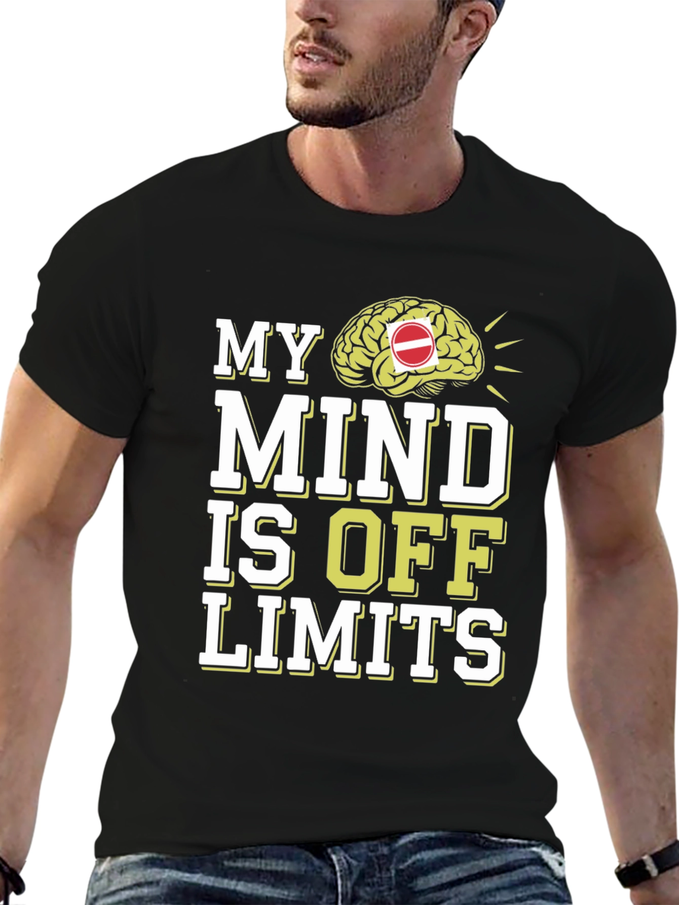 Black My Mind is Off Limits Graphic T-Shirt view 6