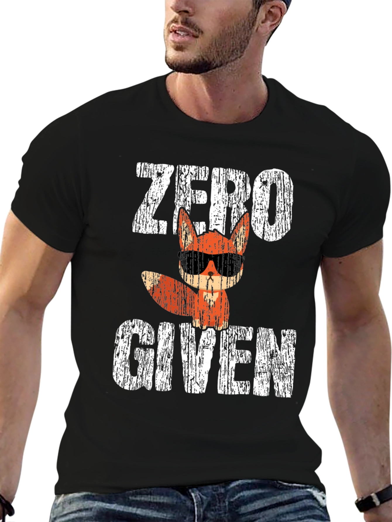 Black Zero Fox Given Funny T-Shirt view 6