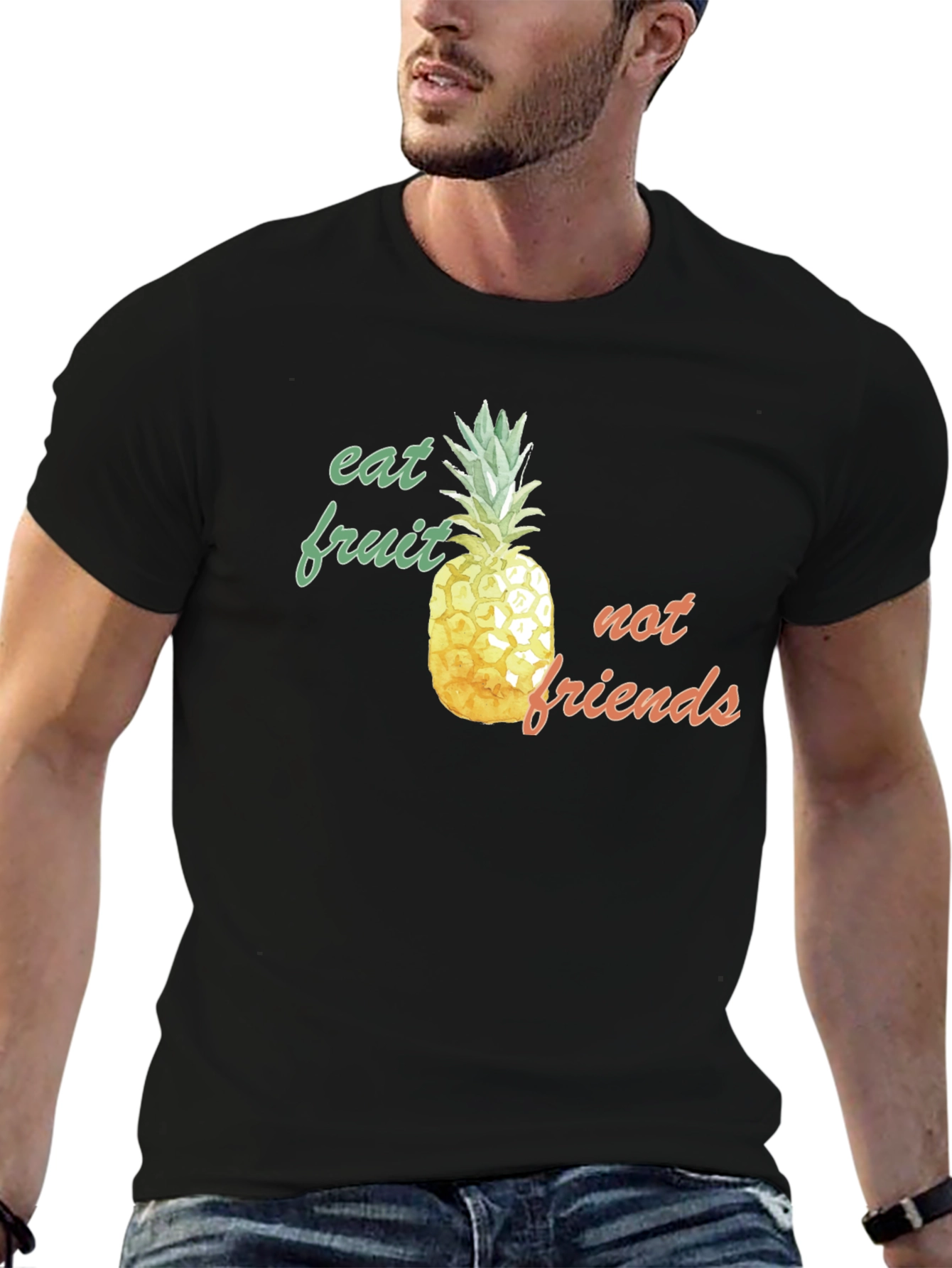 Eat Fruit Not Friends Pineapple Graphic Tee - 6