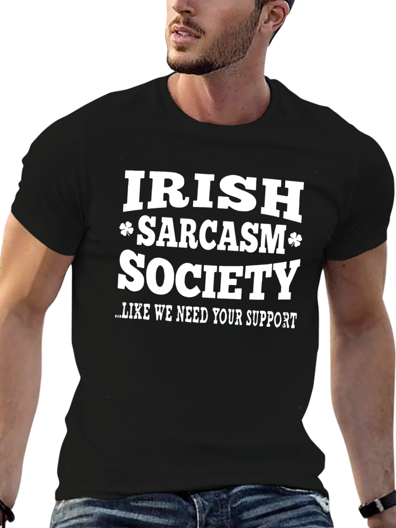 Black Irish Sarcasm Society T-Shirt - Funny Graphic Tee view 6