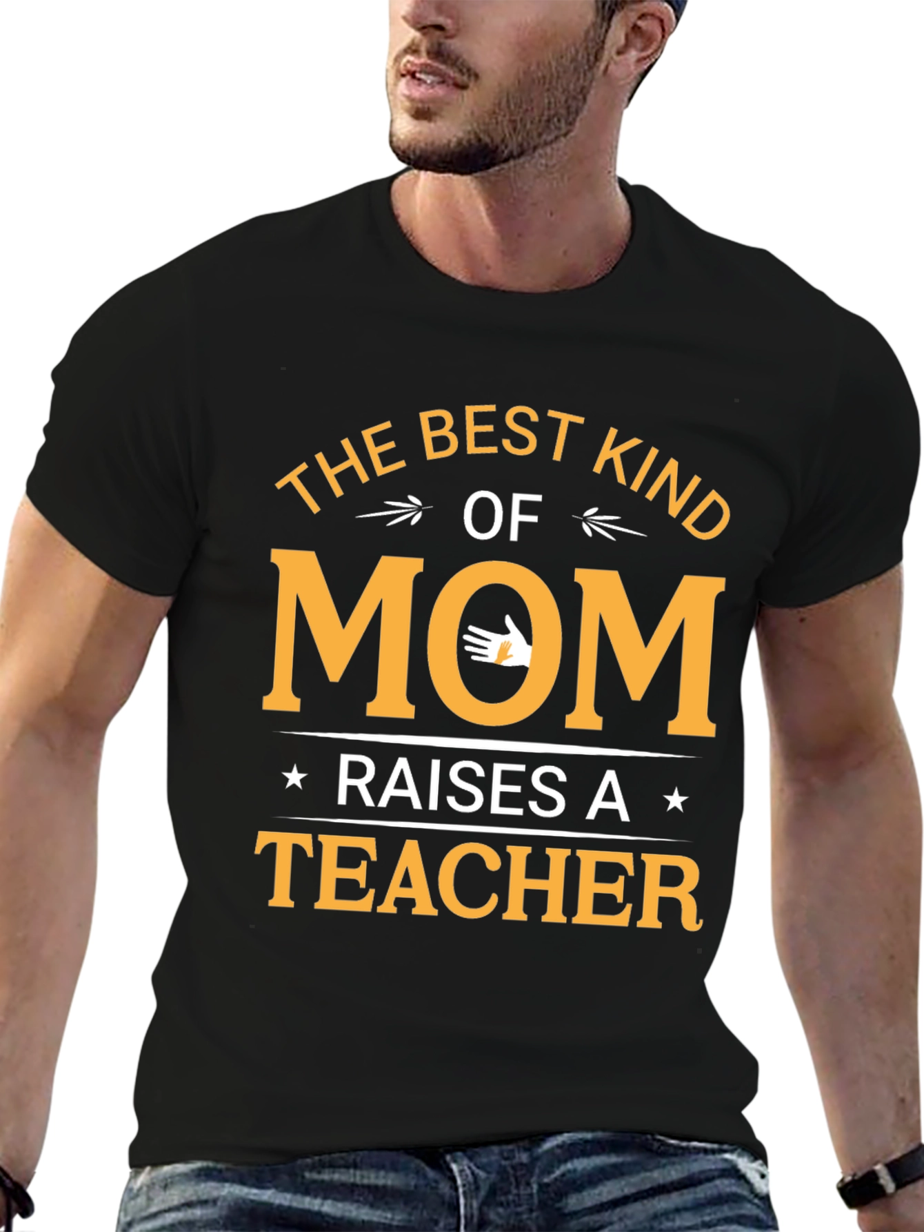 Black Best Kind of Mom Raises a Teacher T-Shirt view 6