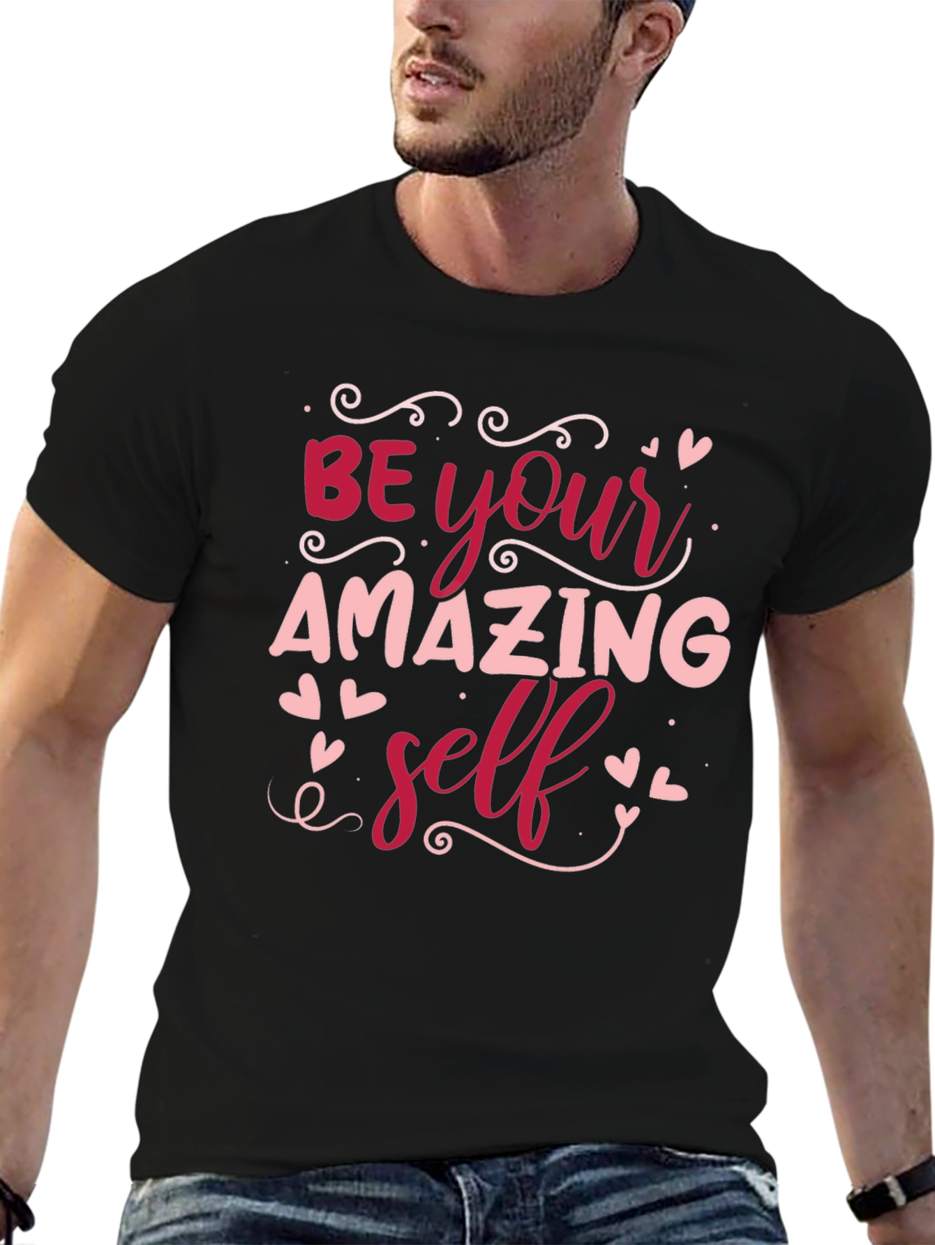 Black Be Your Amazing Self Black T-Shirt view 6