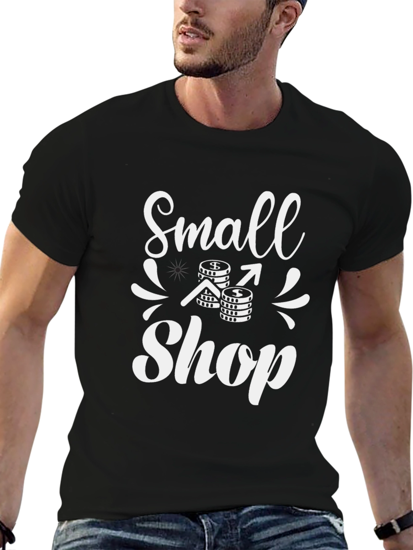 Black Small Shop Black T-Shirt - Support Local Businesses view 6