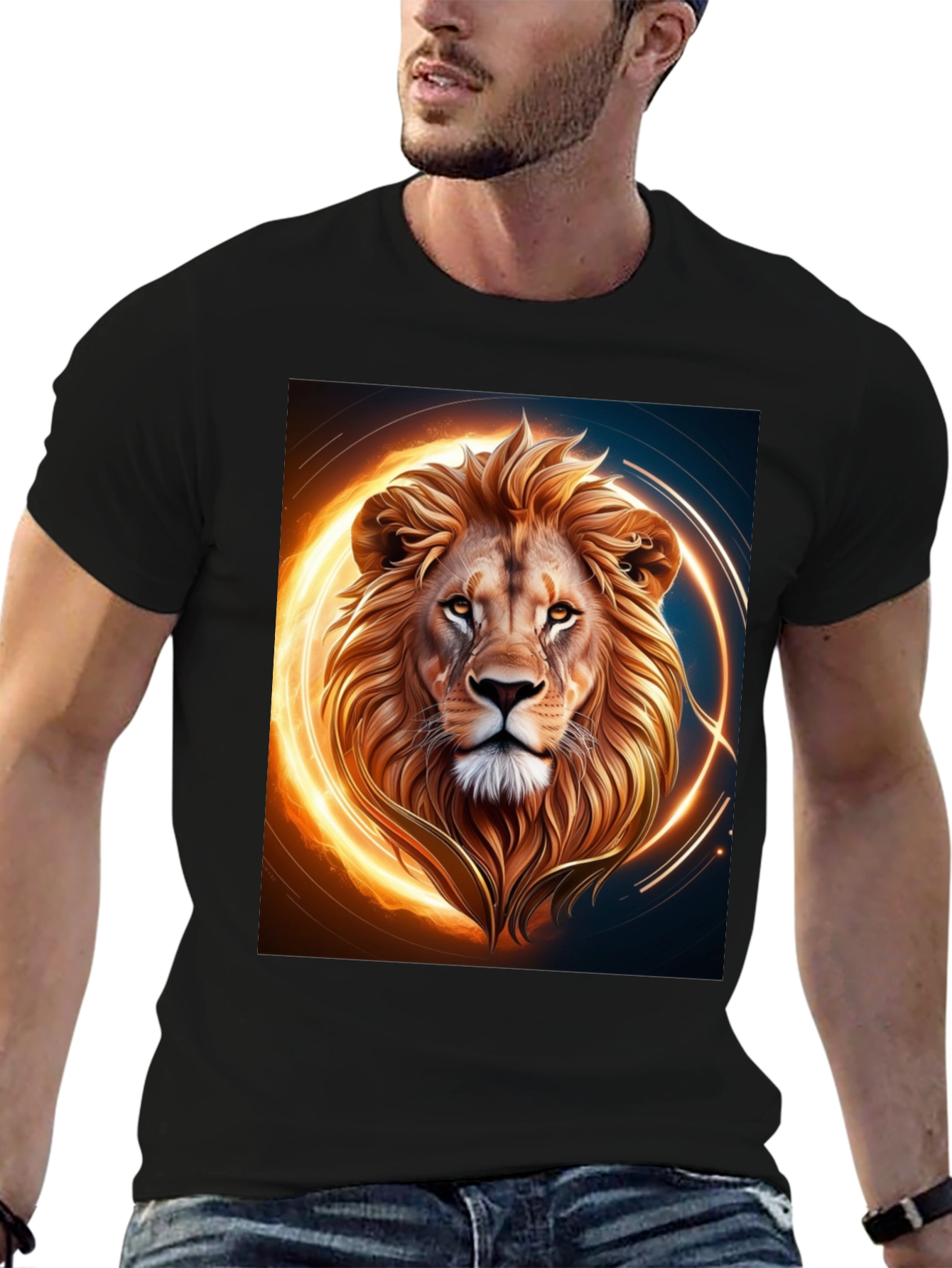 Black Lion Graphic Tee - Bold & Striking Design view 6