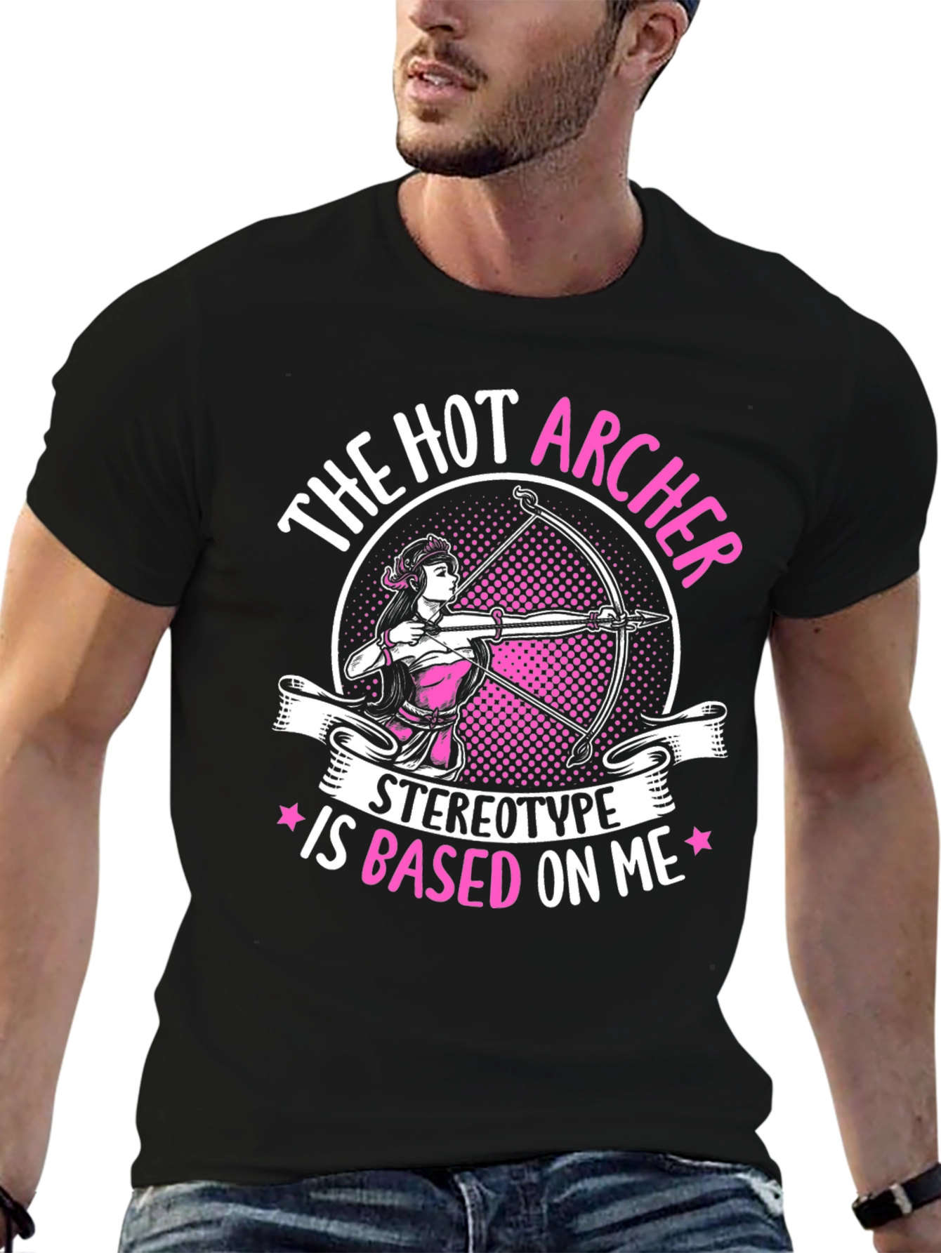 Black Hot Archer T-Shirt - Stereotype Based On Me Tee view 6