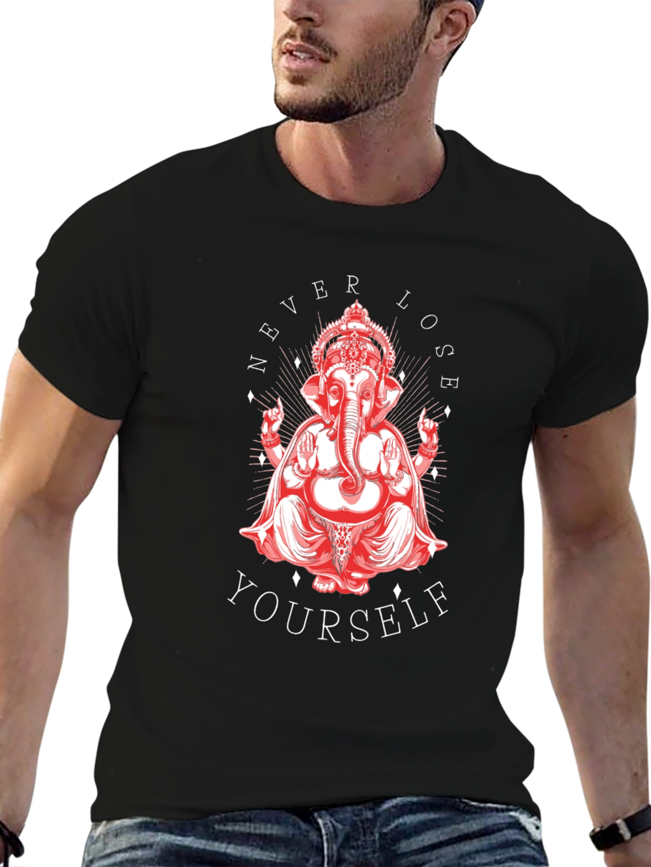 Black Ganesha Graphic Tee - Never Lose Yourself T-Shirt view 6