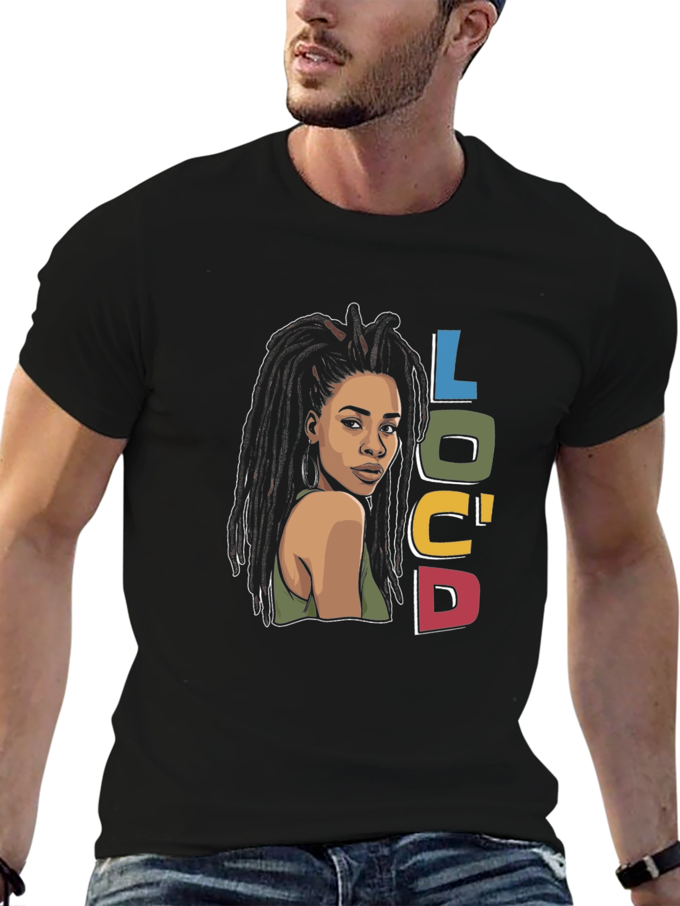 Black Loc'd Woman Graphic Tee - Stylish & Unique view 6