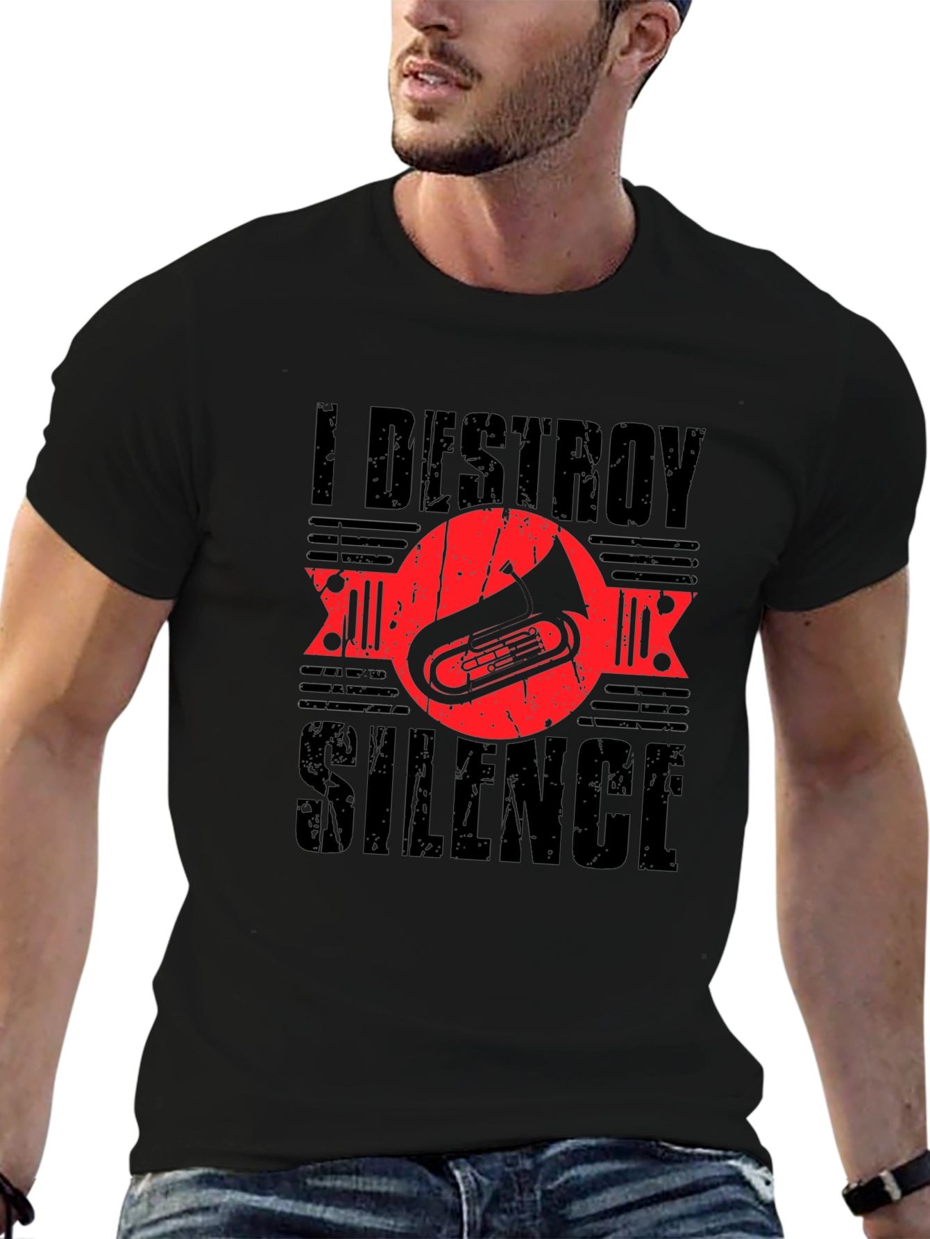 Black I Destroy Silence T-Shirt - Musician Tee view 6