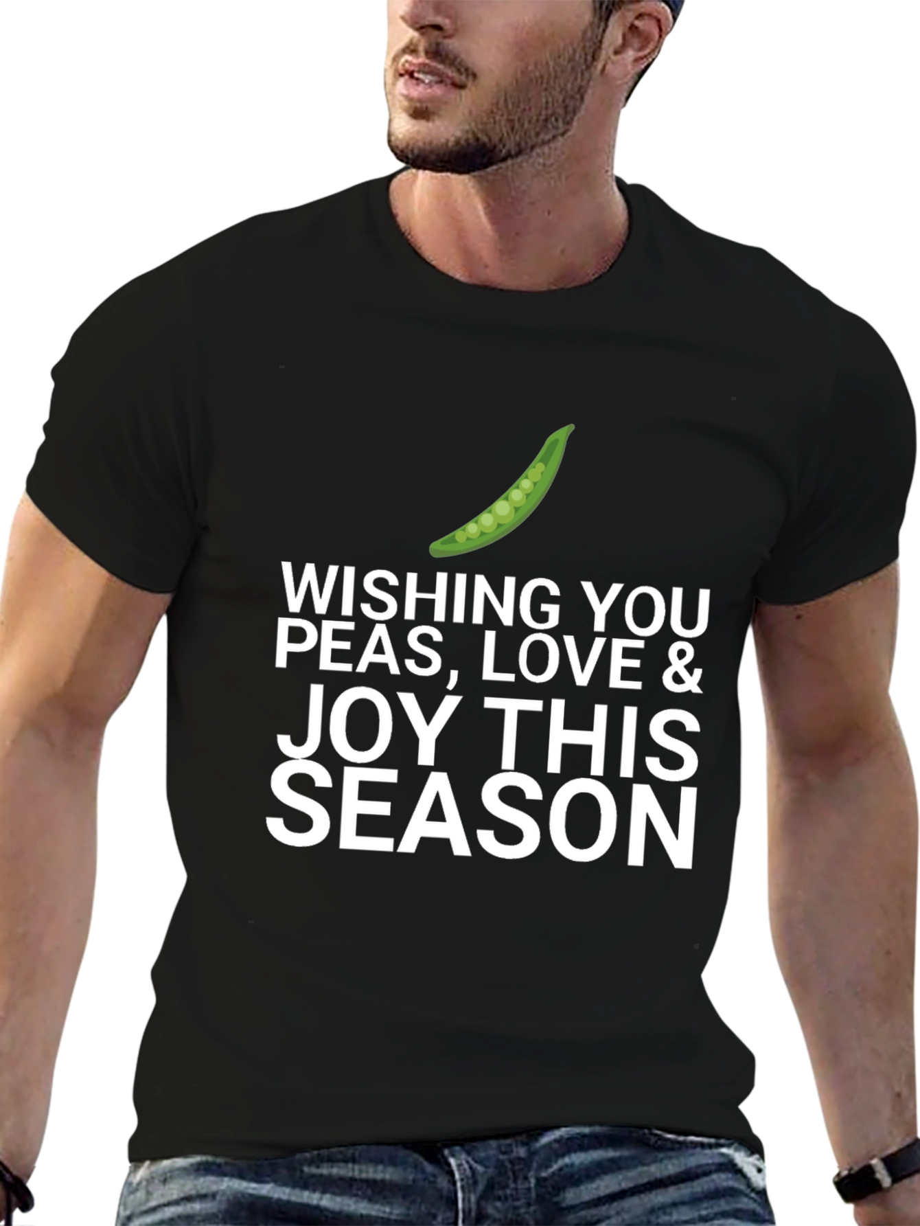 Black Wishing Peas, Love & Joy Season T-Shirt view 6