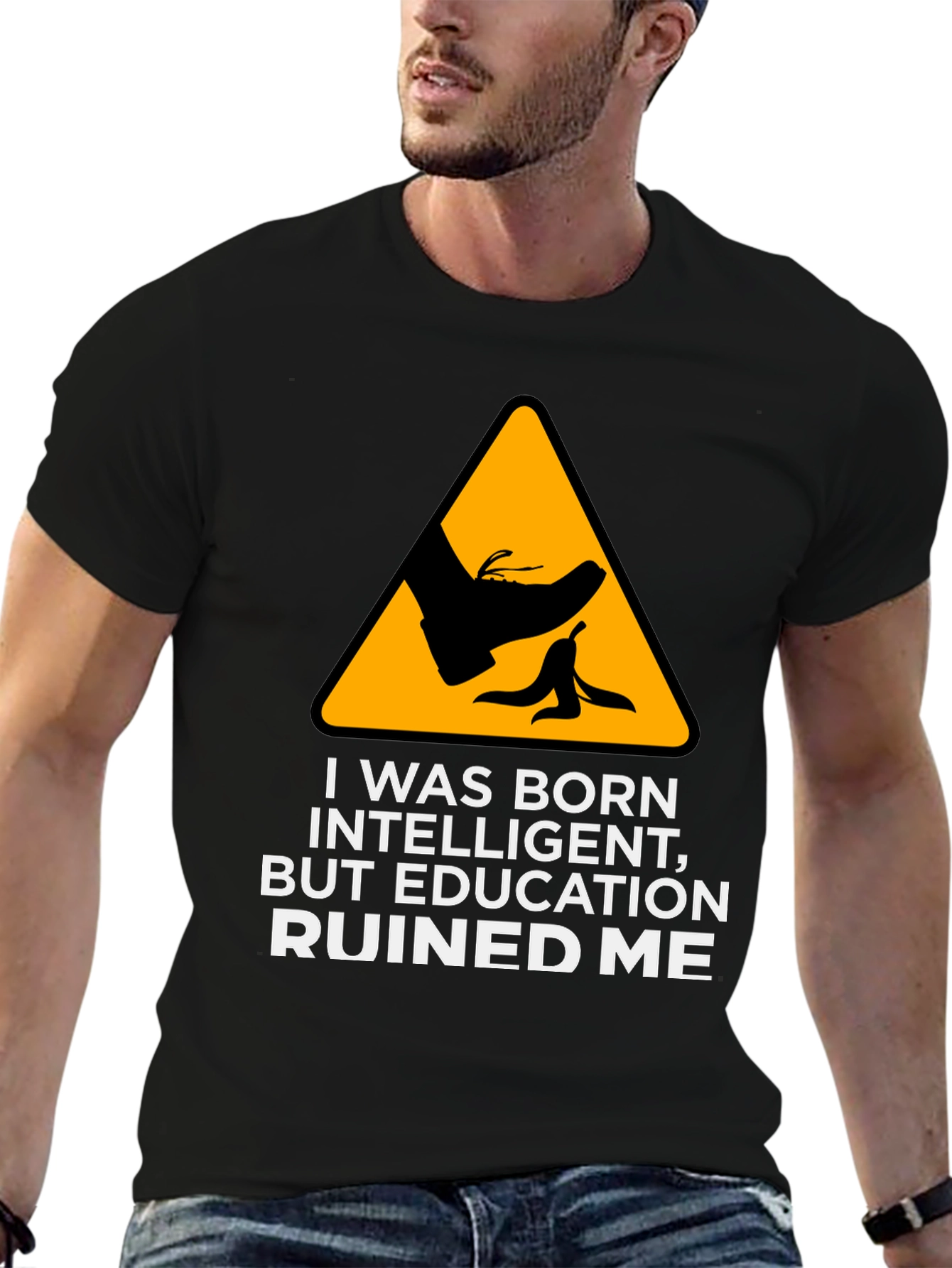 Black Funny "Education Ruined Me" Graphic Tee view 6