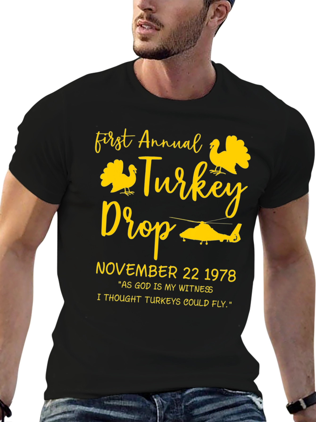 Black First Annual Turkey Drop T-Shirt - November 22 1978 view 6
