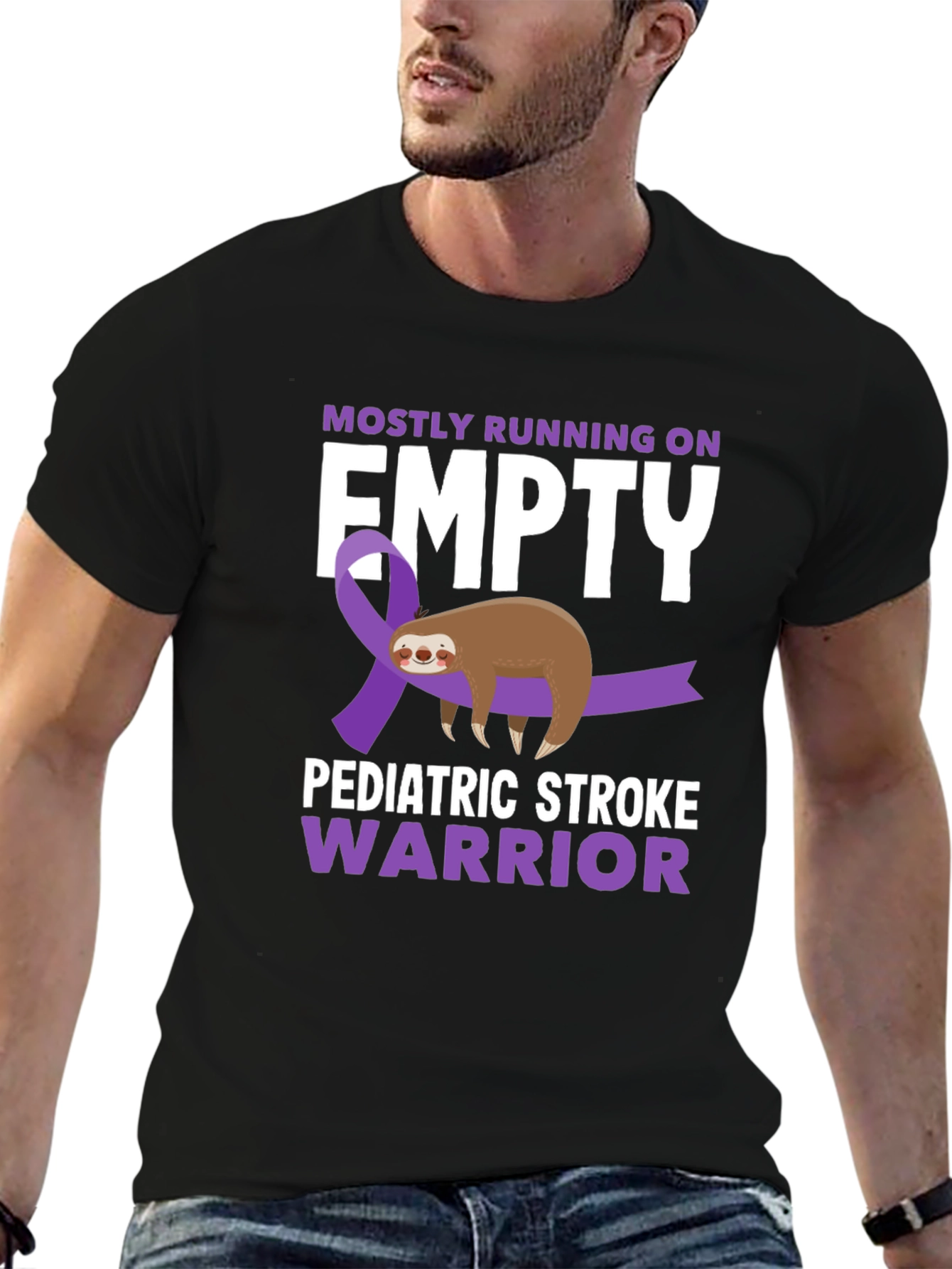 Black Pediatric Stroke Warrior T-Shirt view 6