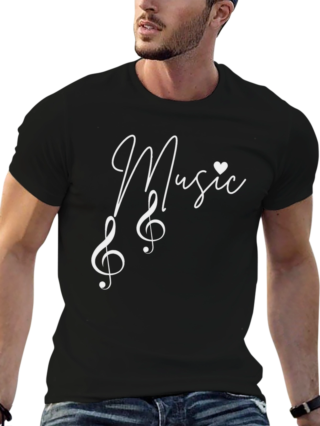 Black Music Heartbeat T-Shirt - Classic Tee for Musicians view 6
