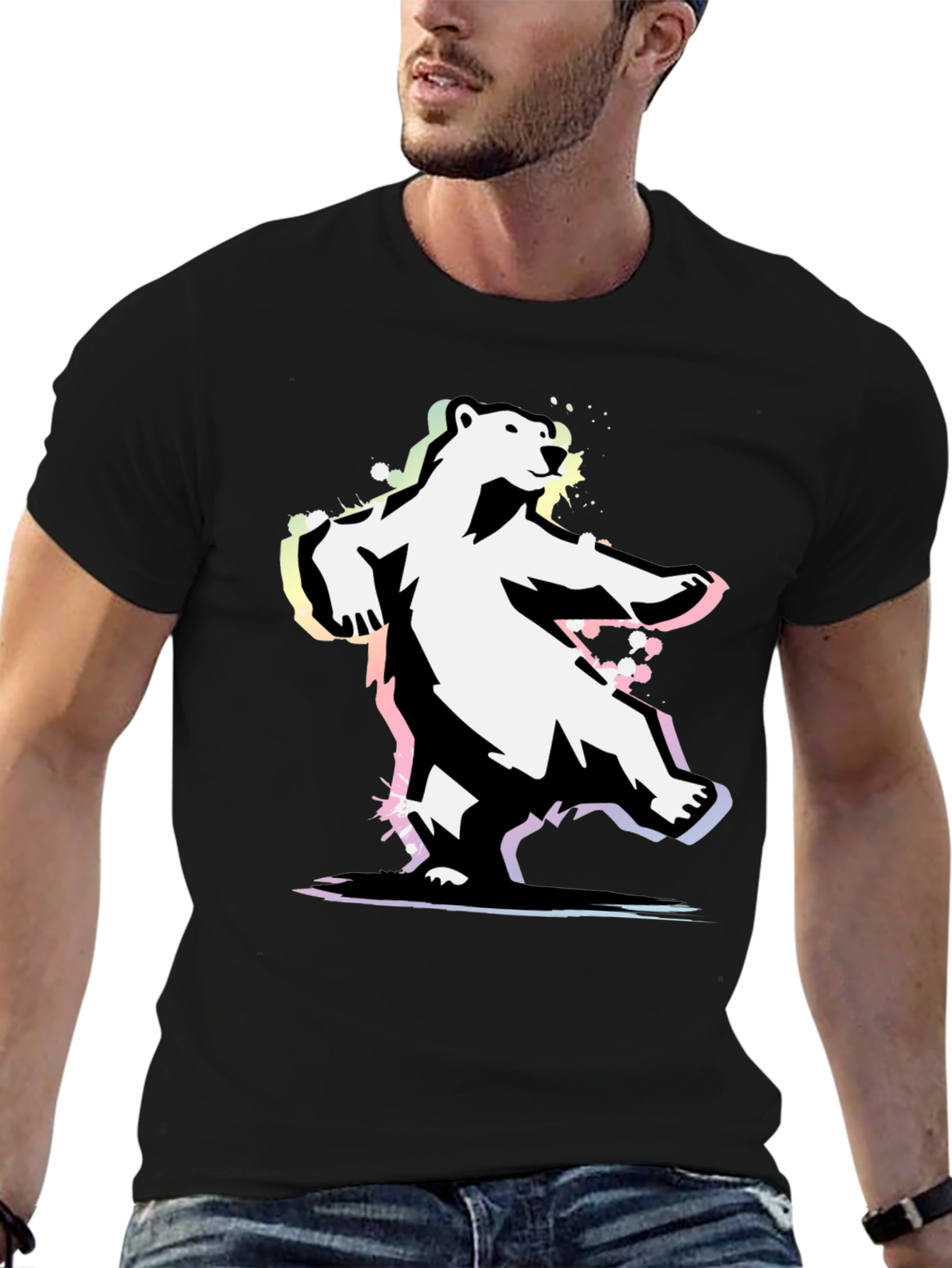 Black Cool Bear Graphic Tee - Black T-Shirt view 6