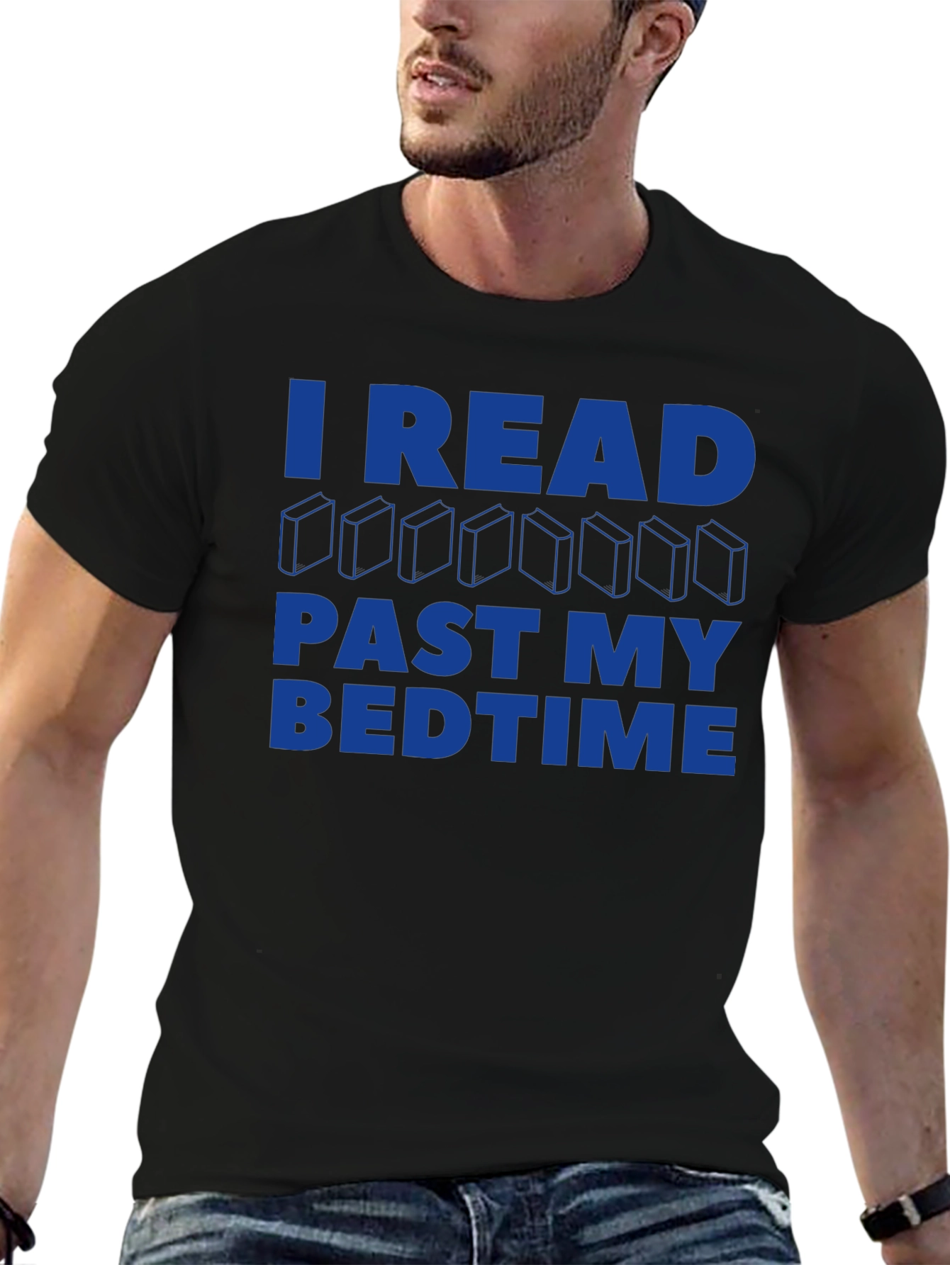 Black I Read Past My Bedtime Graphic Tee view 6
