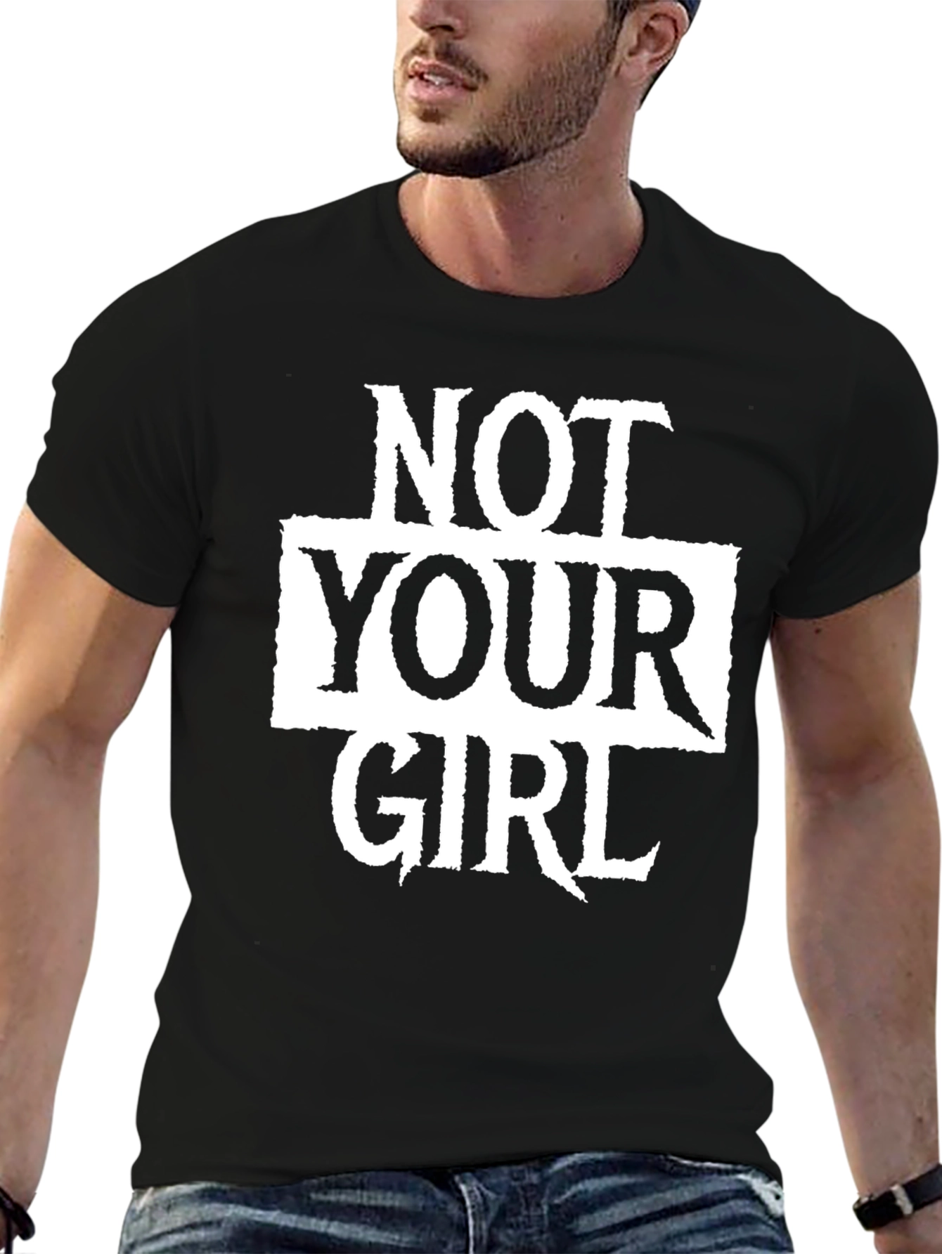 Black Not Your Girl Graphic Tee - Black Unisex T-Shirt view 6
