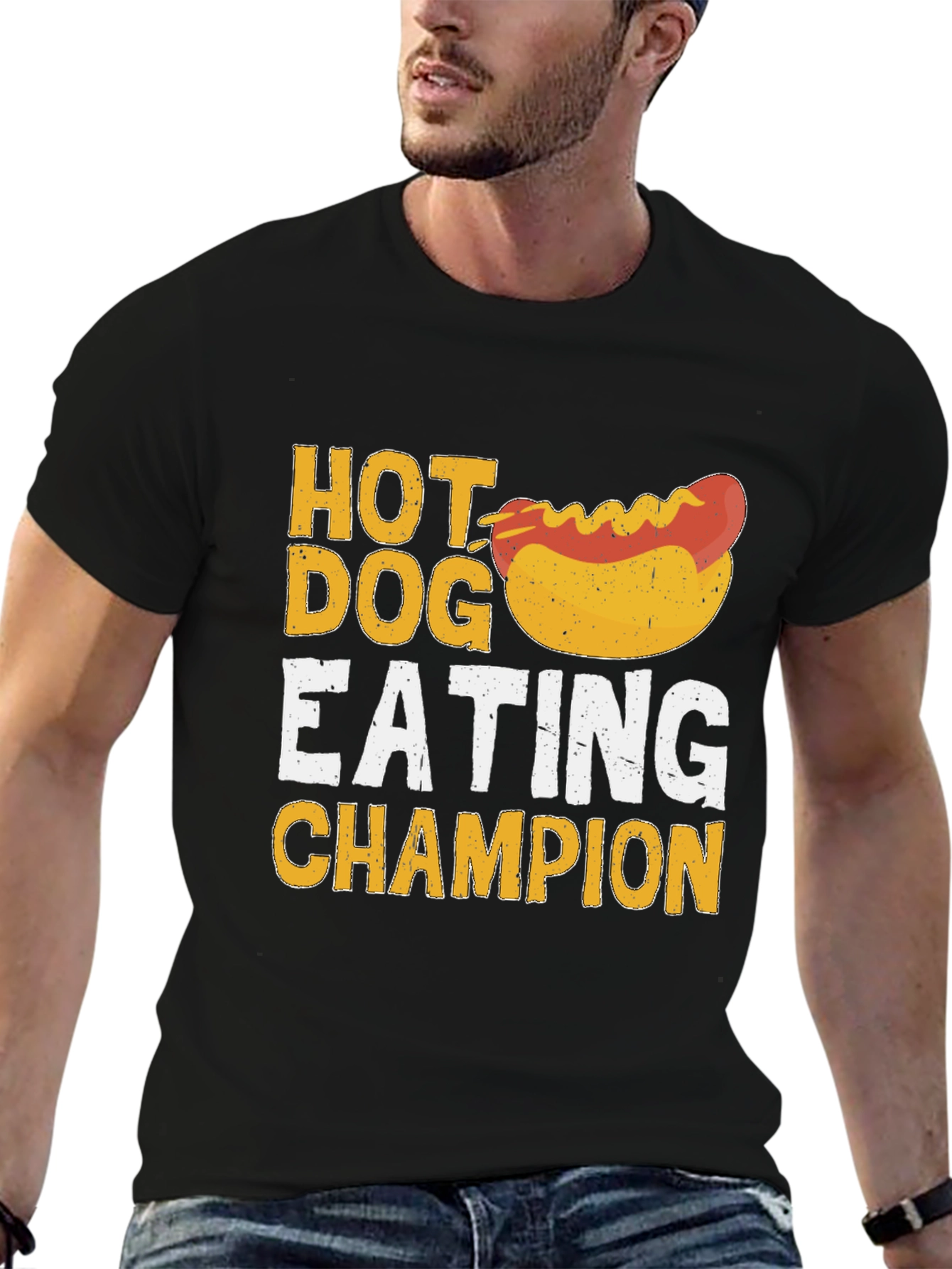 Black Hot Dog Eating Champion Graphic T-Shirt view 6