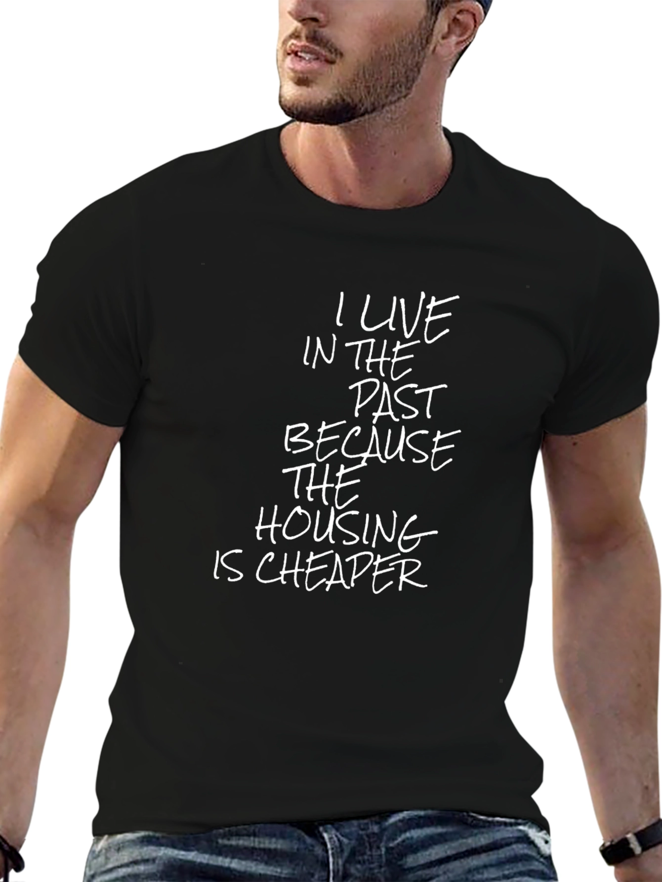Black Past Housing Cheaper Graphic Tee view 6
