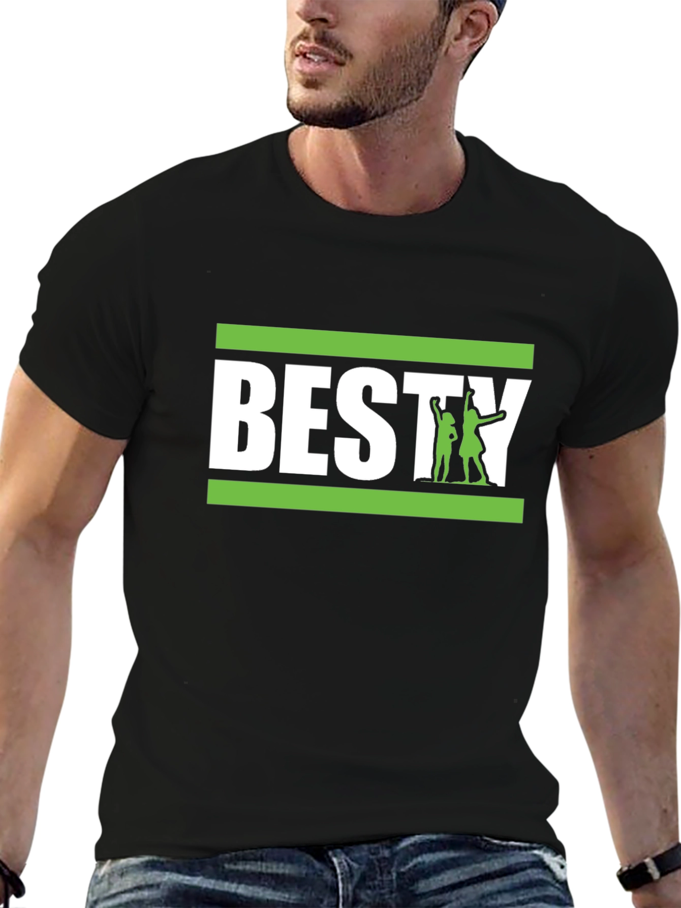 Black Besty Graphic Tee - Black Cotton Blend T-Shirt view 6
