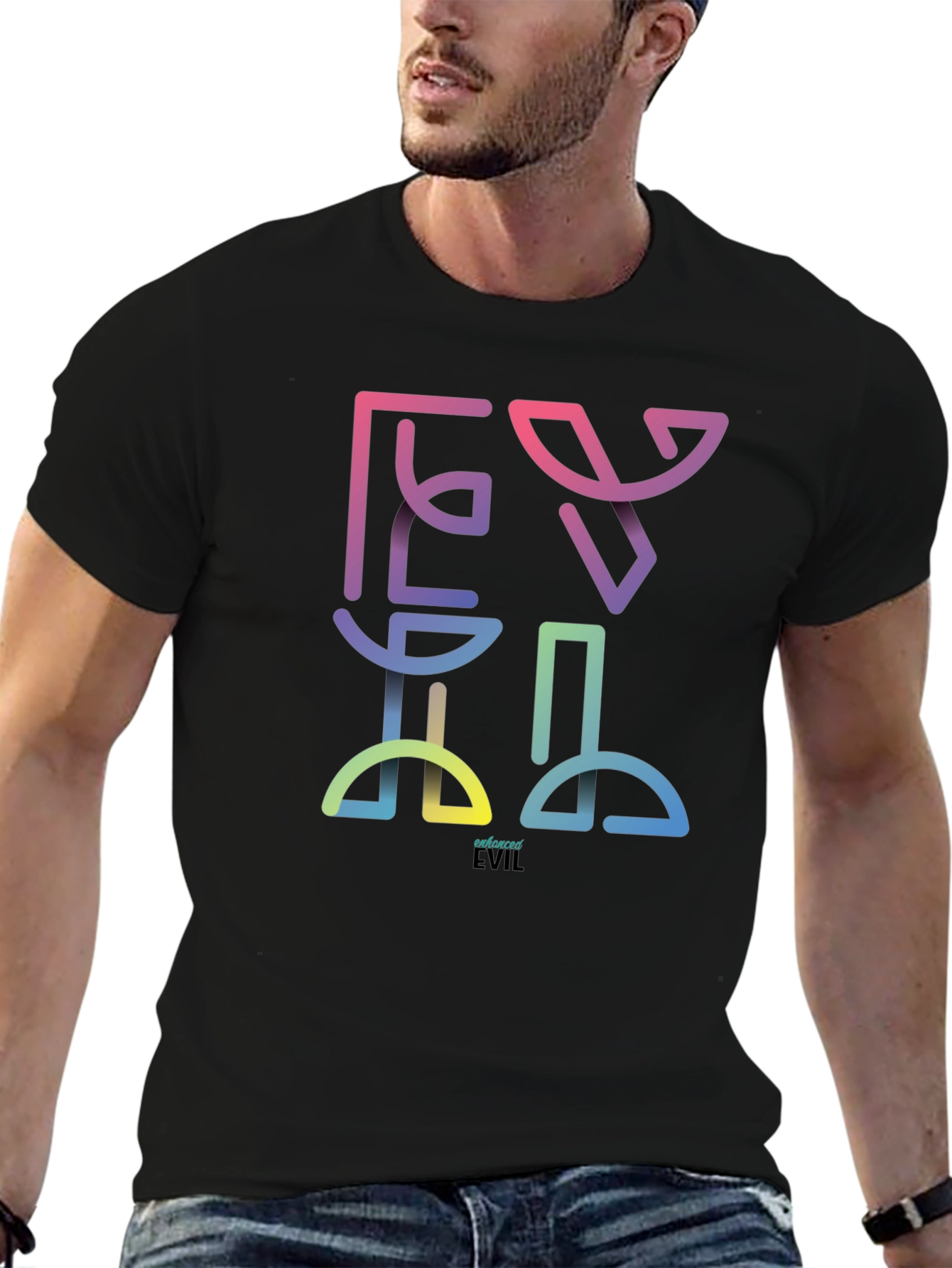 Black Enhanced Evil Rainbow T-Shirt view 6