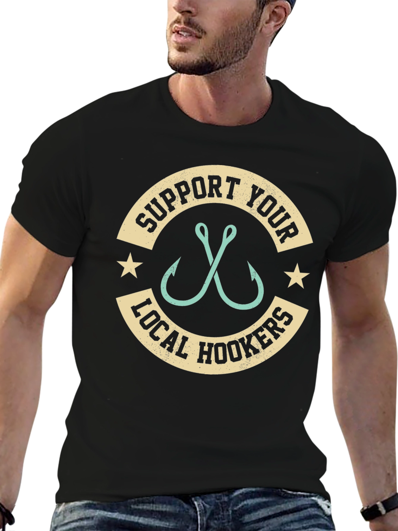 Support Your Local Hookers Fishing T-Shirt - 6