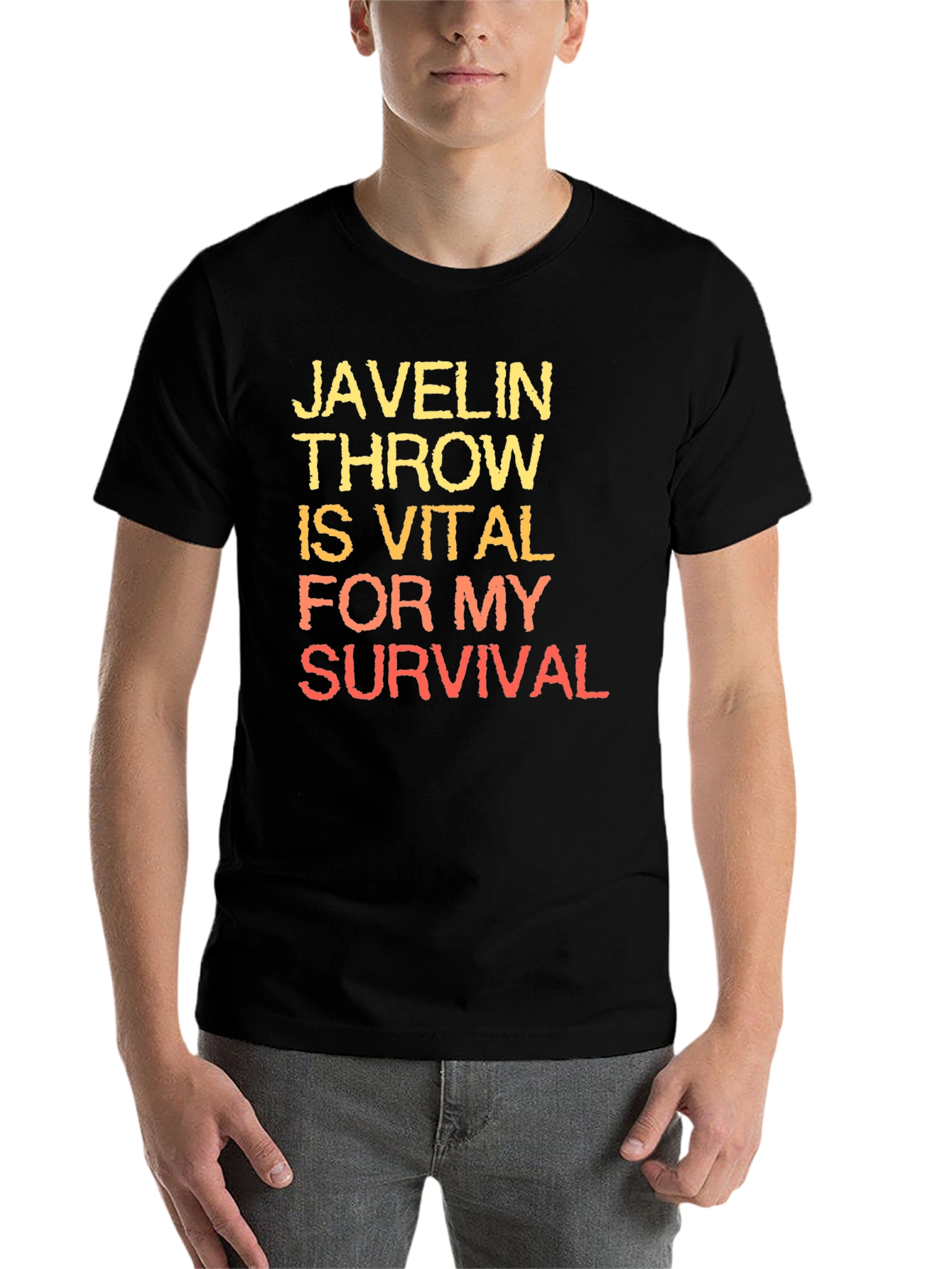 Black Javelin Throw Survival Black T-Shirt view 7