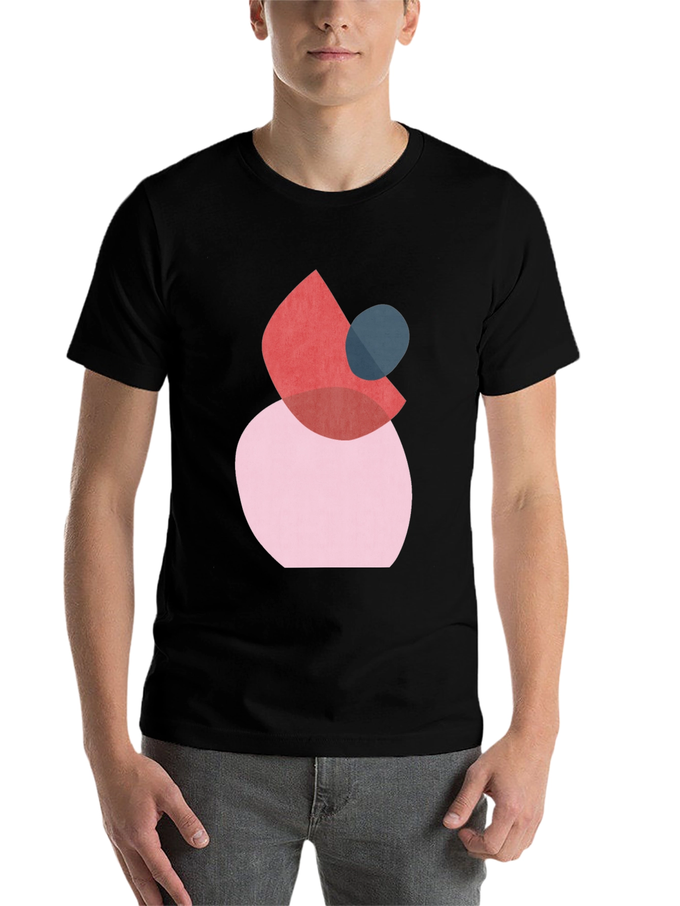 Black Abstract Shapes Black T-Shirt view 7