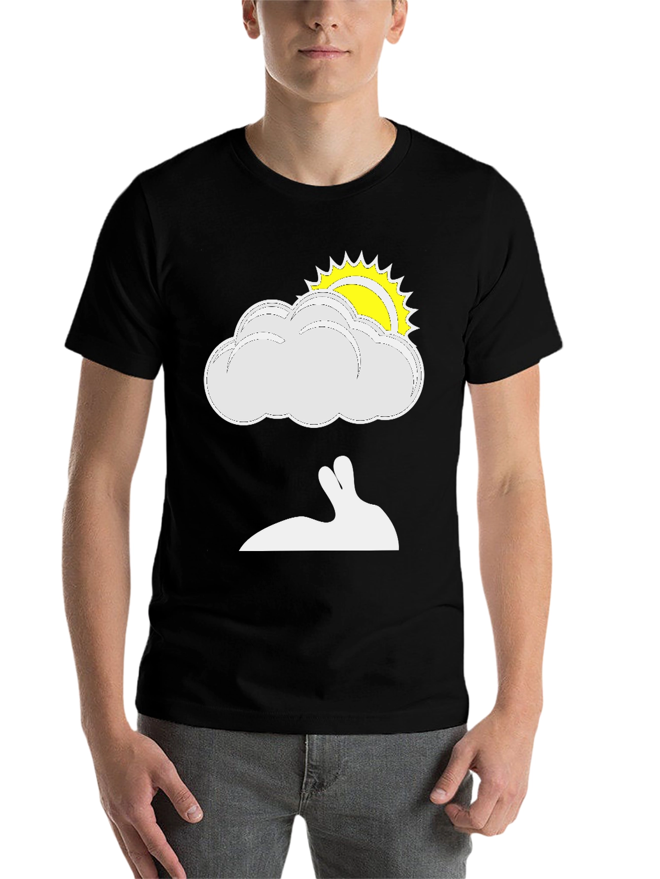 Black Cloud & Rabbit Graphic Tee view 7