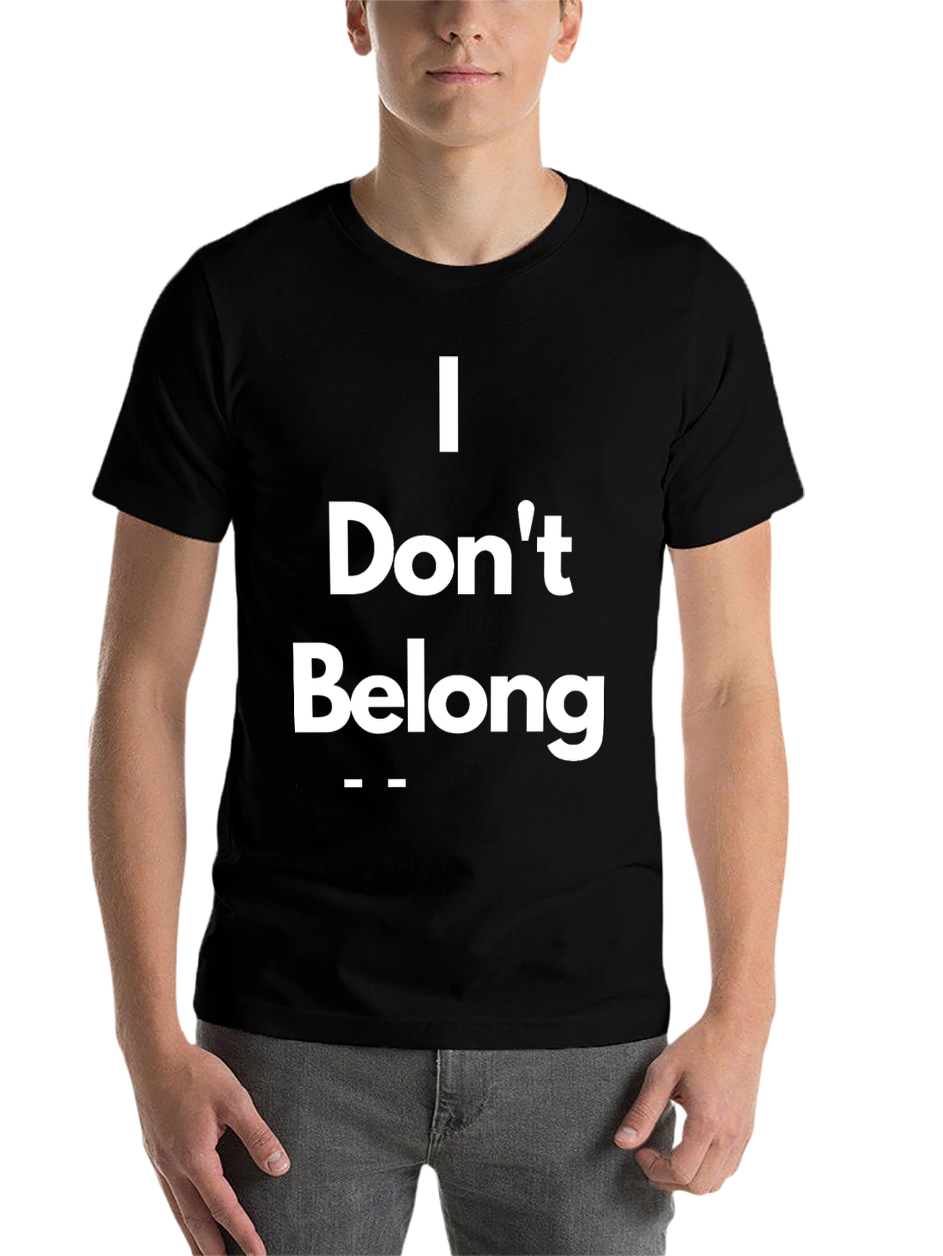 Black I Don't Belong Graphic Tee - Casual Comfort view 7