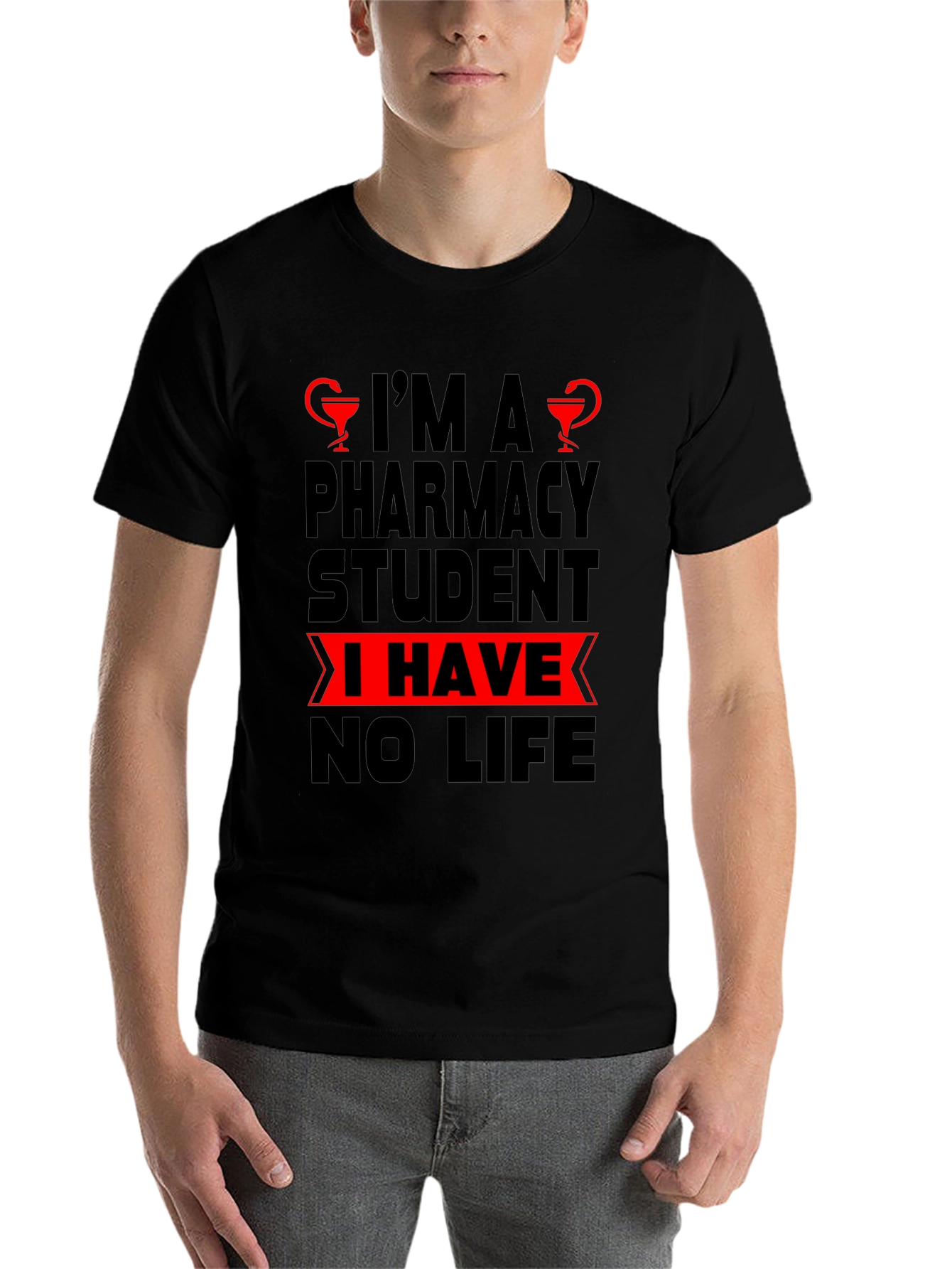 Black Pharmacy Student No Life Graphic T-Shirt view 7