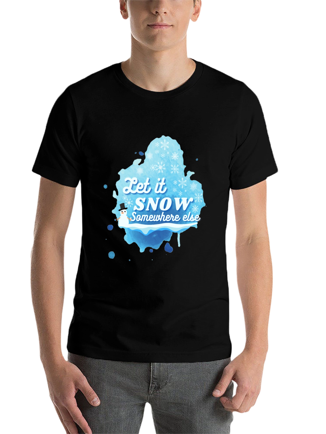 Black Let it Snow Graphic T-Shirt view 7
