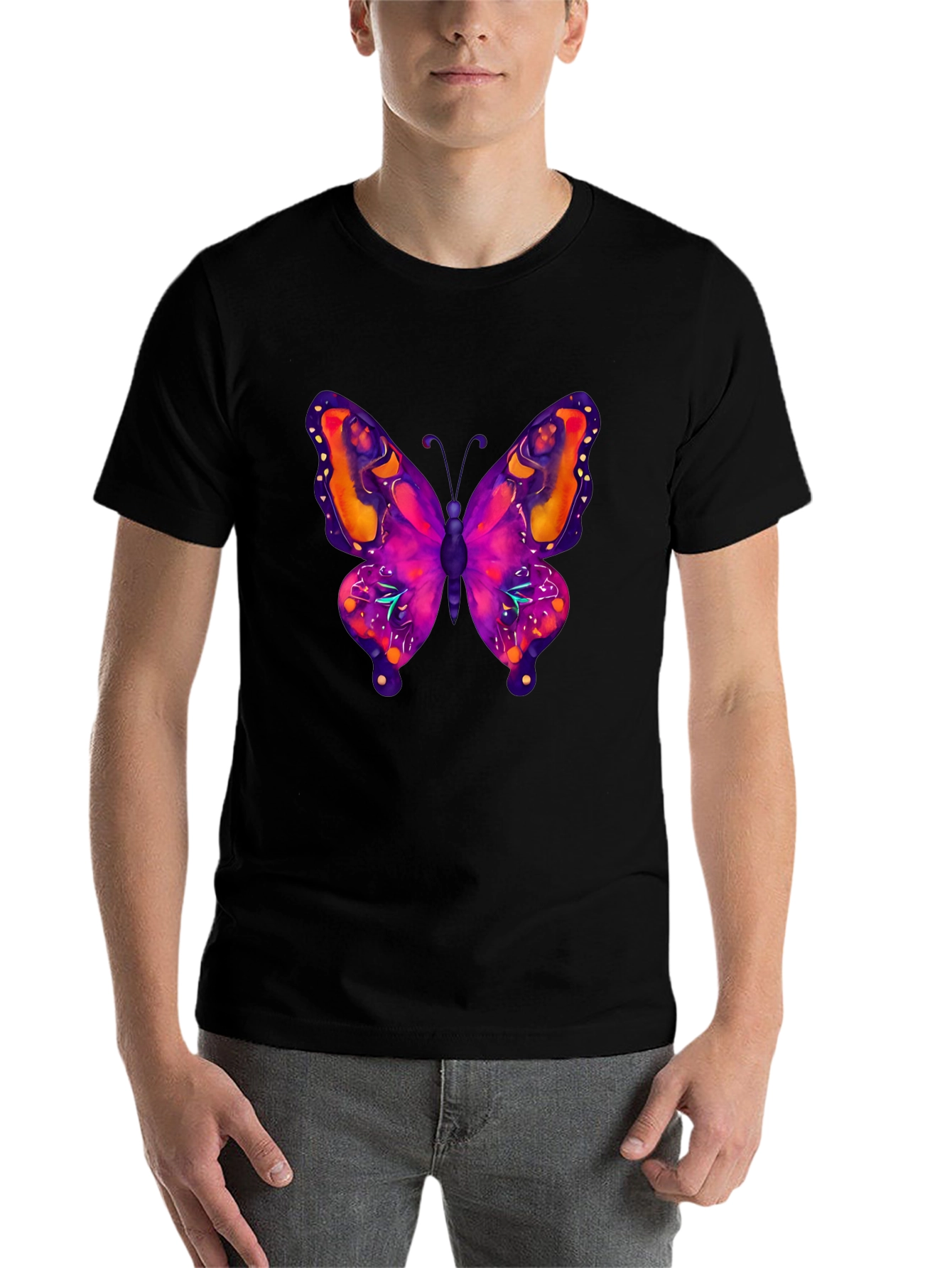 Black Butterfly Graphic Tee - Bold & Vibrant view 7