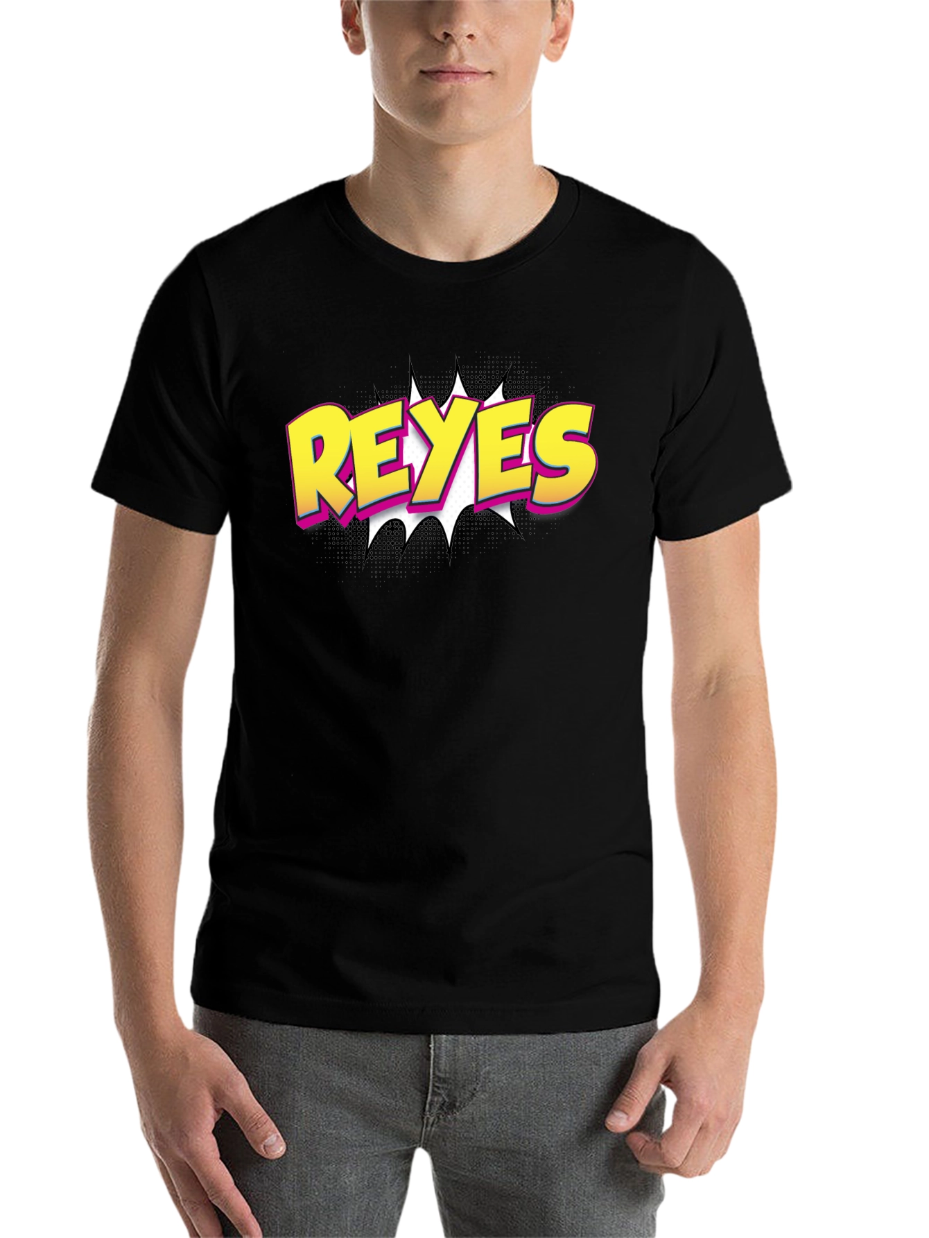 Reyes Comic Style Black T-Shirt - 7