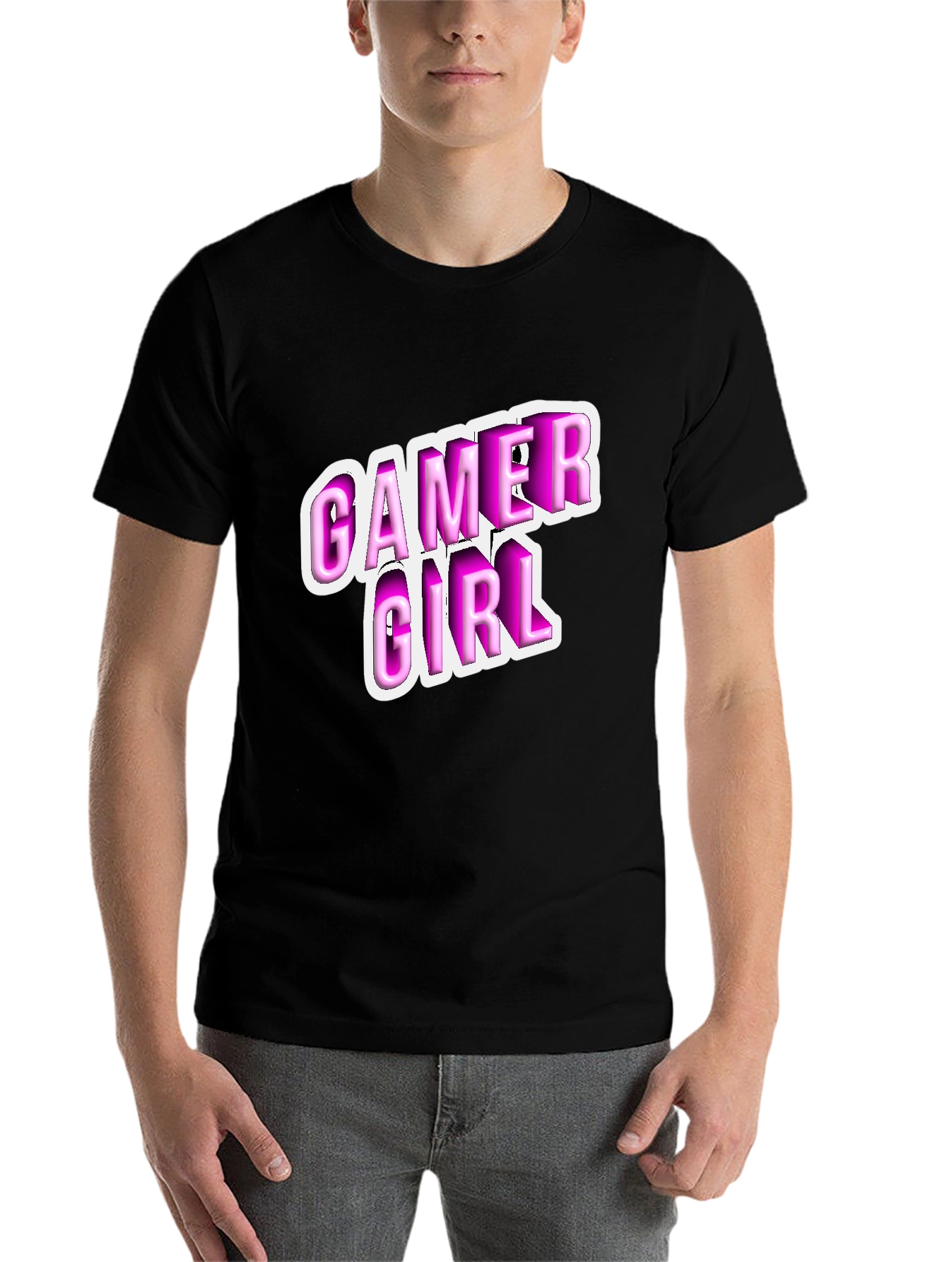 Black Gamer Girl Black T-Shirt - Playful Style view 7